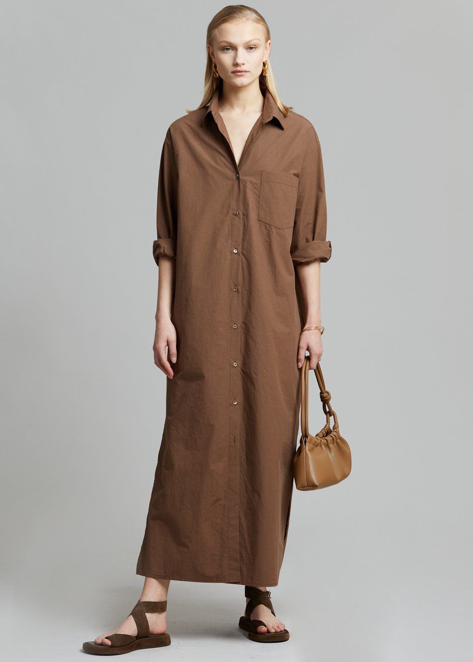 Cala Organic Cotton Shirt Dress - Chocolate sold by Frankie Shop product image thumbnail 6