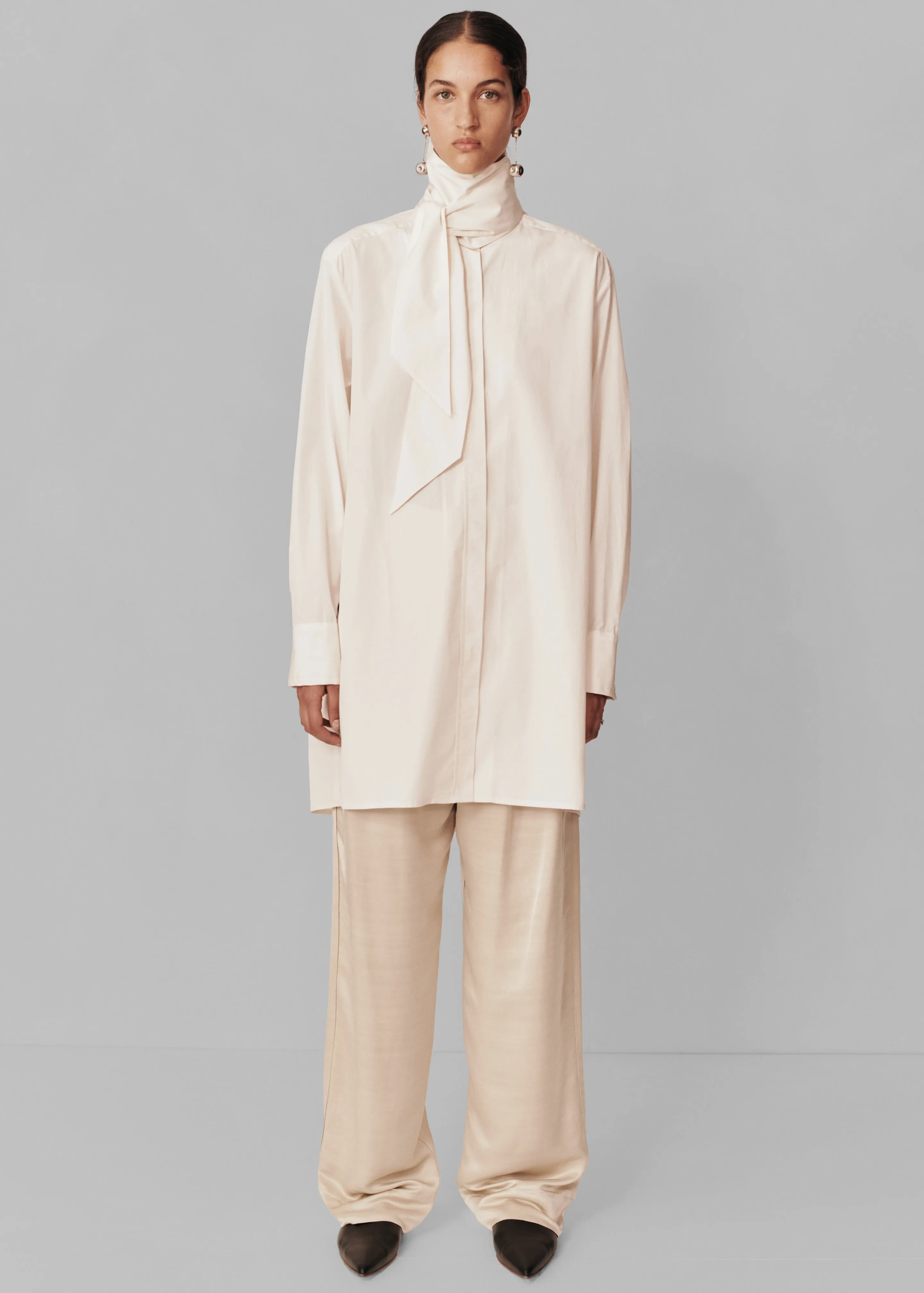 Esse Studios Evie Scarf Shirt - Crema sold by Frankie Shop