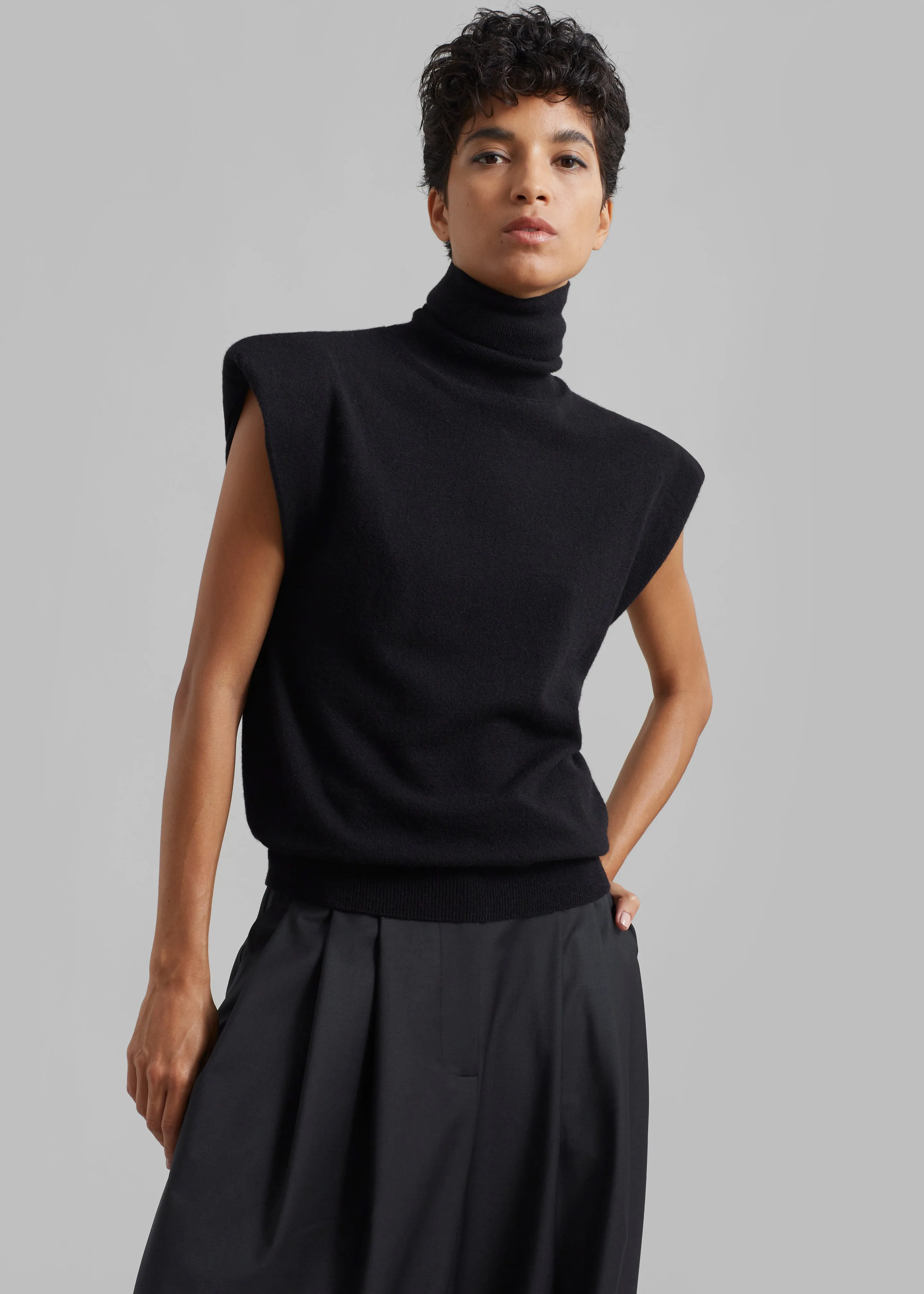 Nadia Thin Padded Sleeveless Turtleneck - Black sold by Frankie Shop product image thumbnail 2