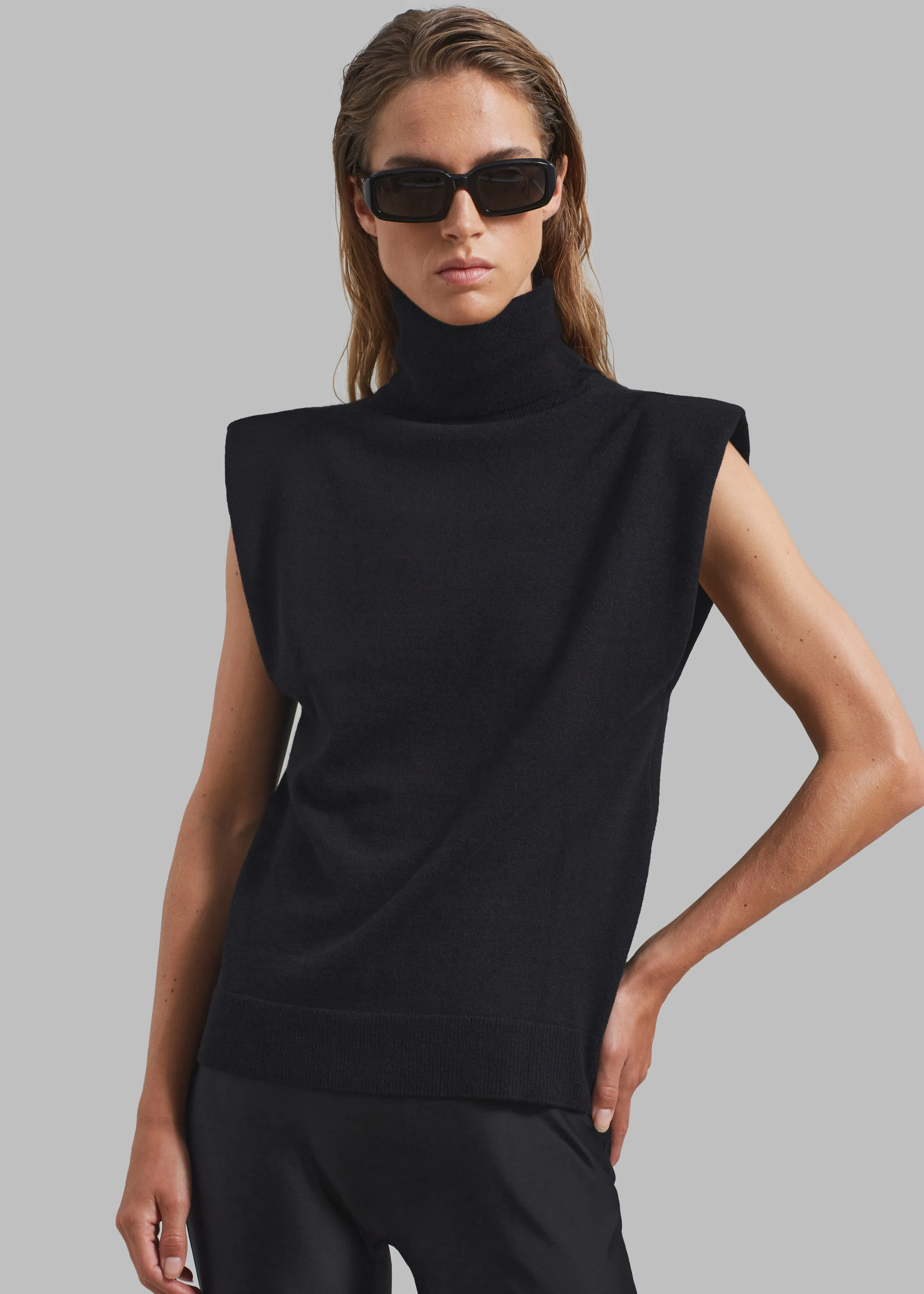 Nadia Thin Padded Sleeveless Turtleneck - Black sold by Frankie Shop product image thumbnail 3