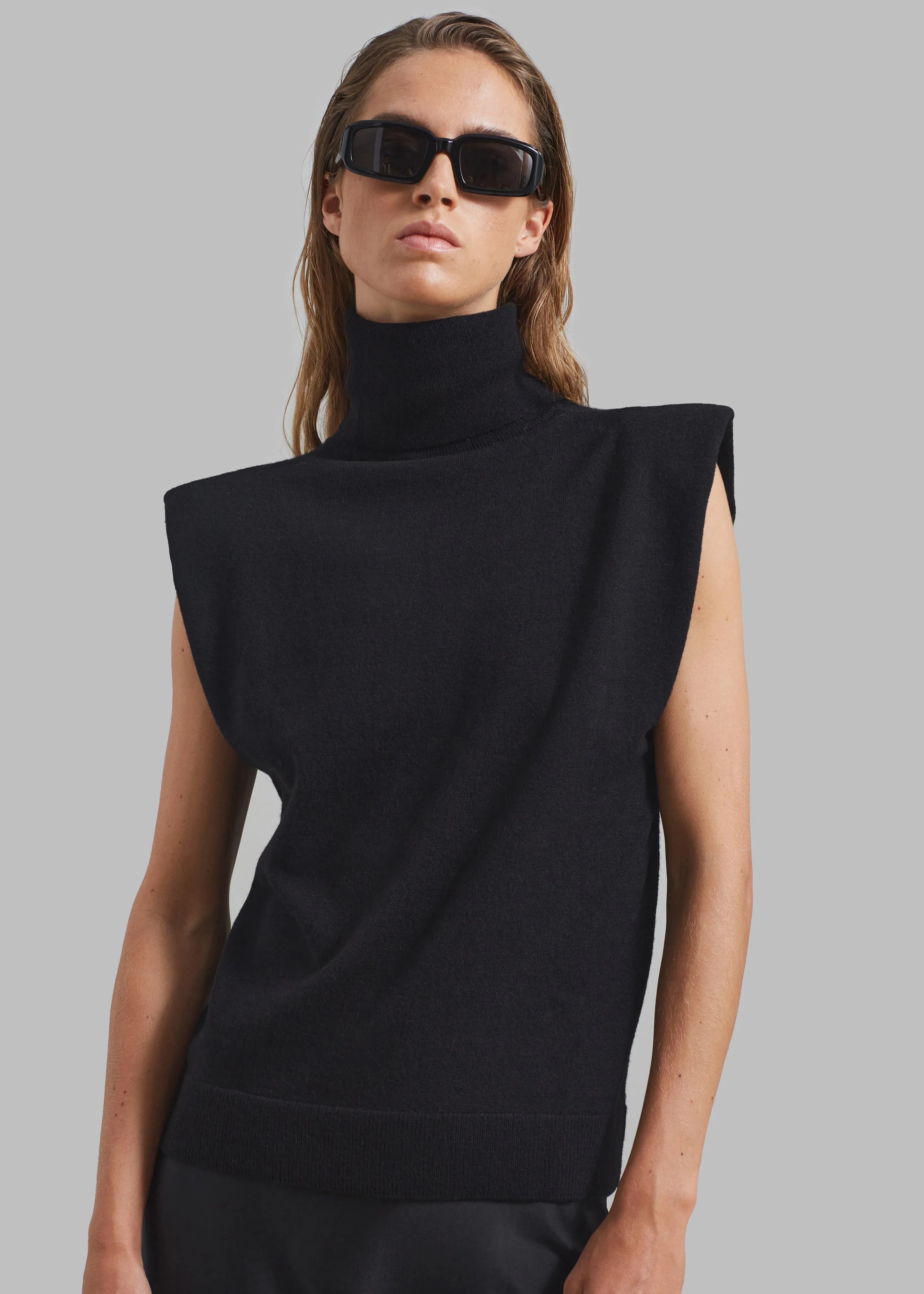 Nadia Thin Padded Sleeveless Turtleneck - Black sold by Frankie Shop product image thumbnail 5