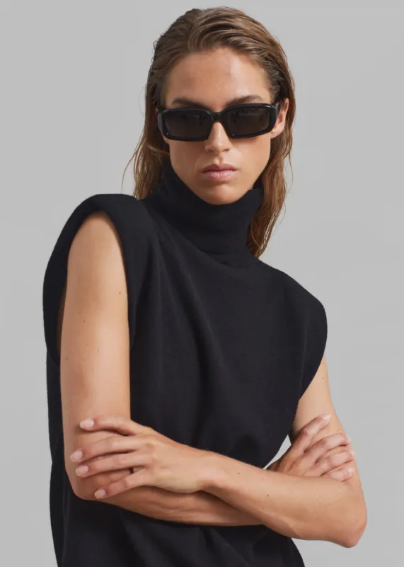 Nadia Thin Padded Sleeveless Turtleneck - Black sold by Frankie Shop