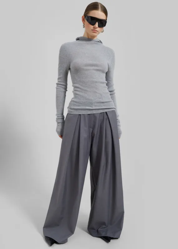 Noor Wide Pants - Grey sold by Frankie Shop