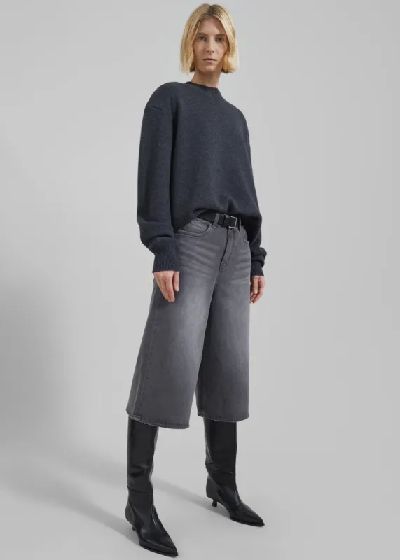 Low Classic Denim Bermuda Pants - Grey sold by Frankie Shop