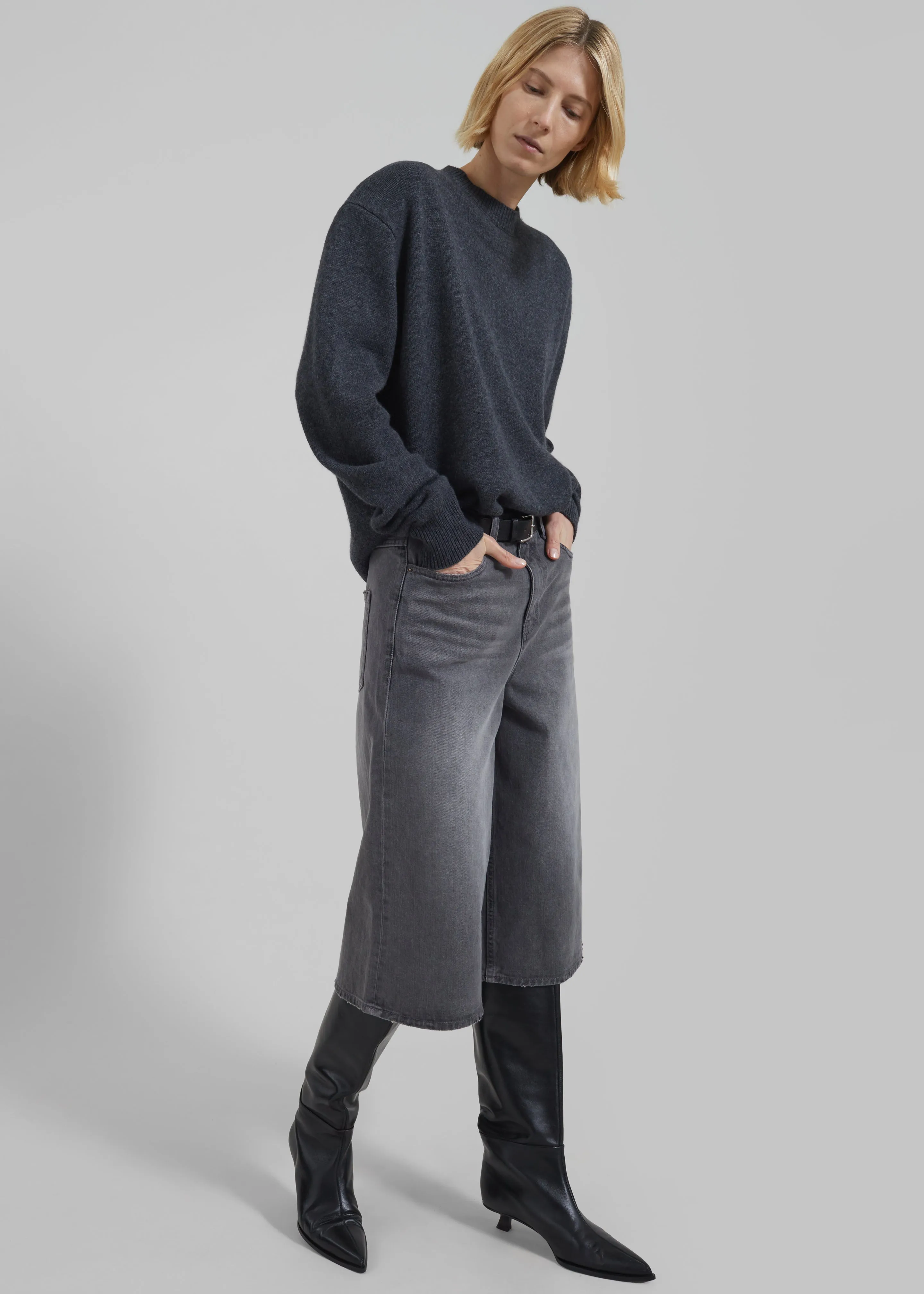 Low Classic Denim Bermuda Pants - Grey sold by Frankie Shop product image thumbnail 5