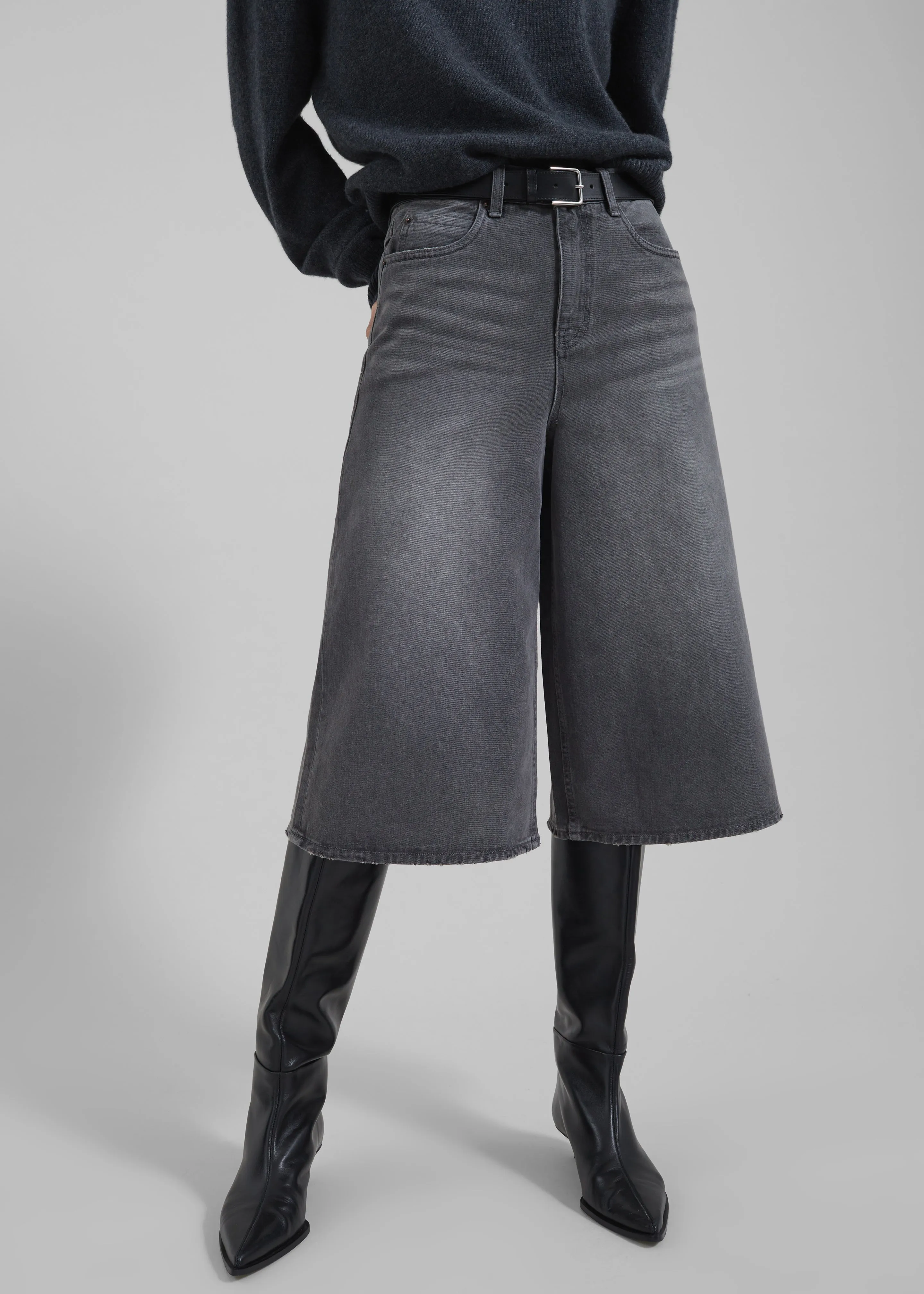 Low Classic Denim Bermuda Pants - Grey sold by Frankie Shop product image thumbnail 2