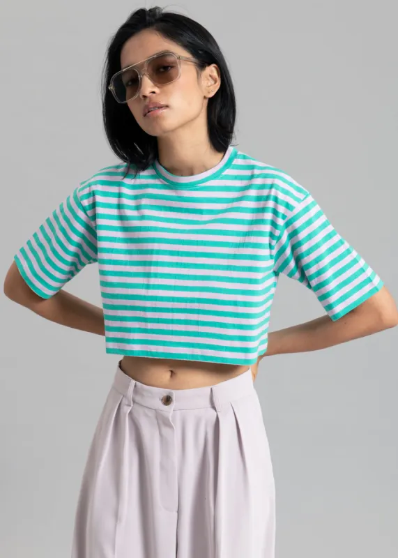 Karina Cropped T-Shirt - Sea Green/Lilac sold by Frankie Shop