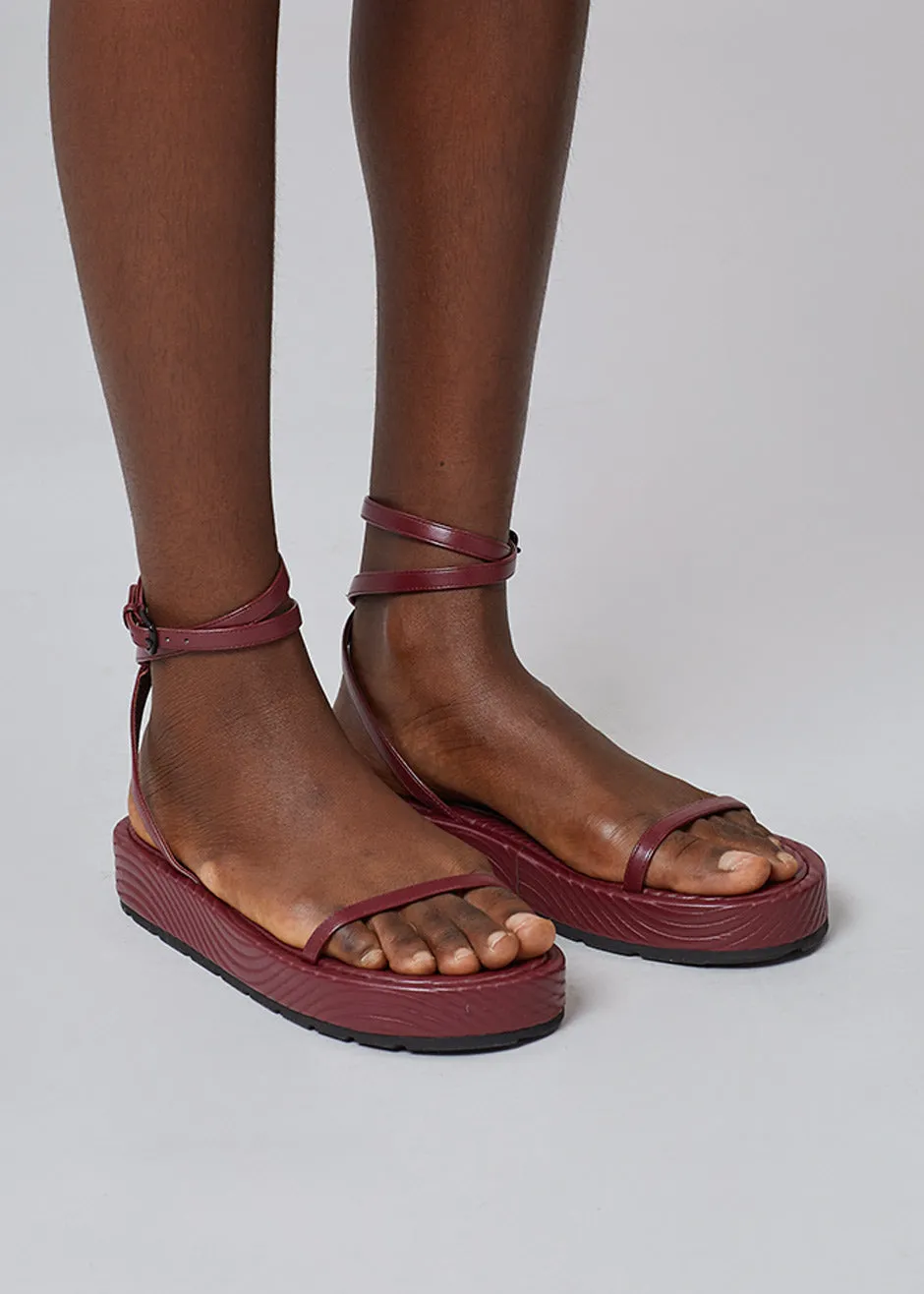 TFS x Bettina Vermillon Onda Strap Sandal - Burgundy sold by Frankie Shop product image thumbnail 3