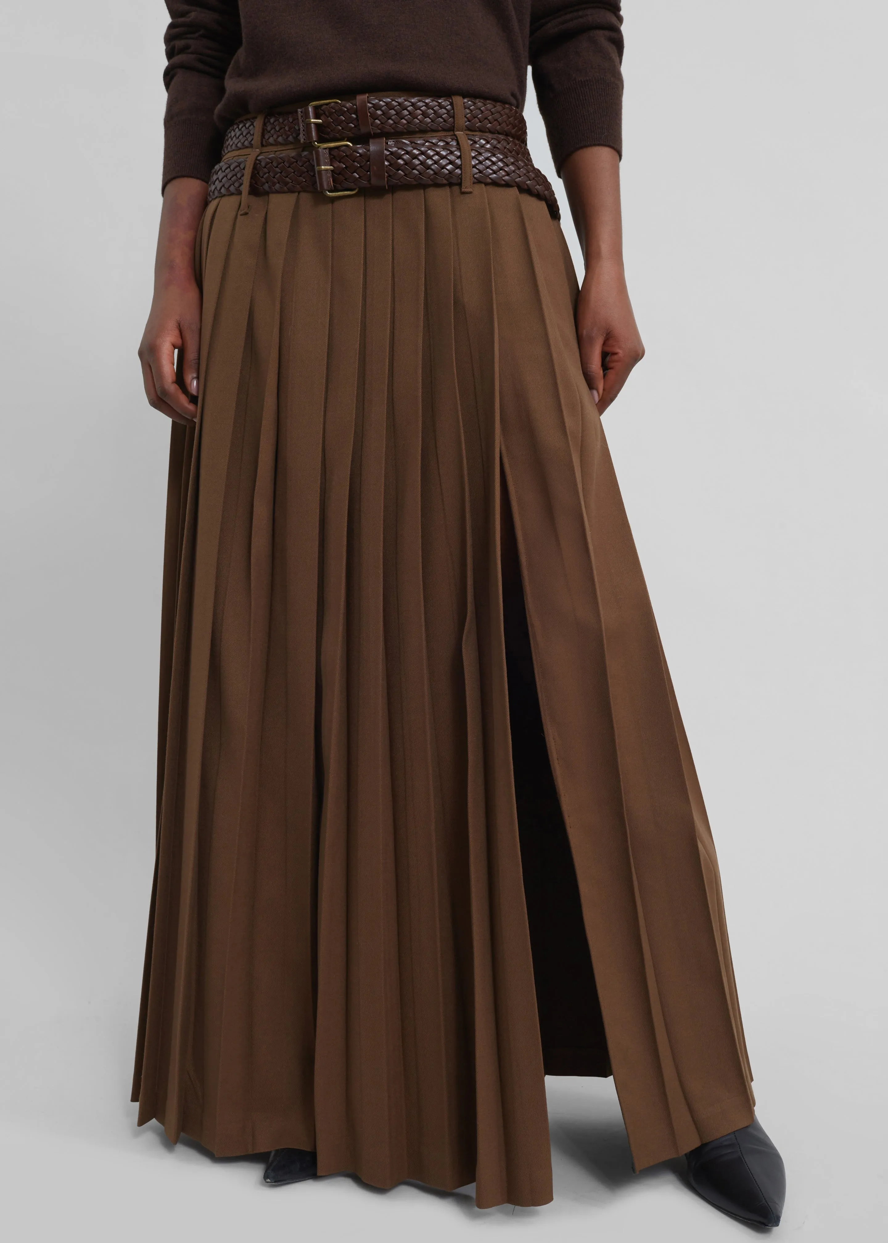 Bailey Long Pleated Skirt - Brown sold by Frankie Shop product image thumbnail 5
