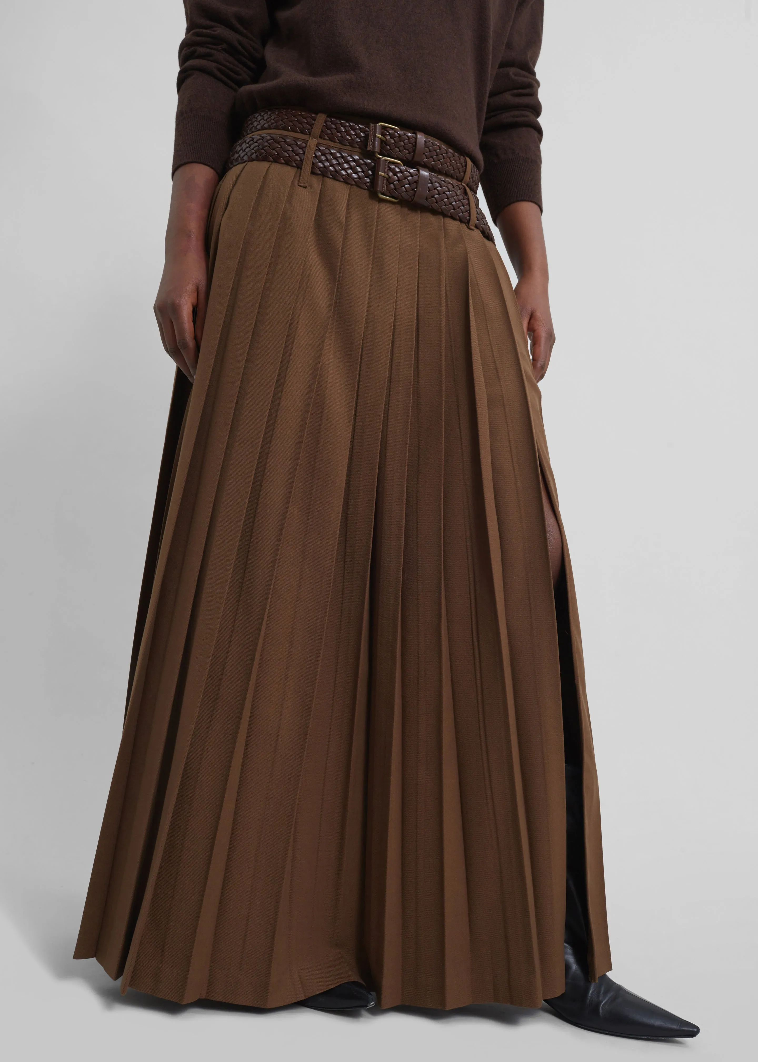 Bailey Long Pleated Skirt - Brown sold by Frankie Shop product image thumbnail 2