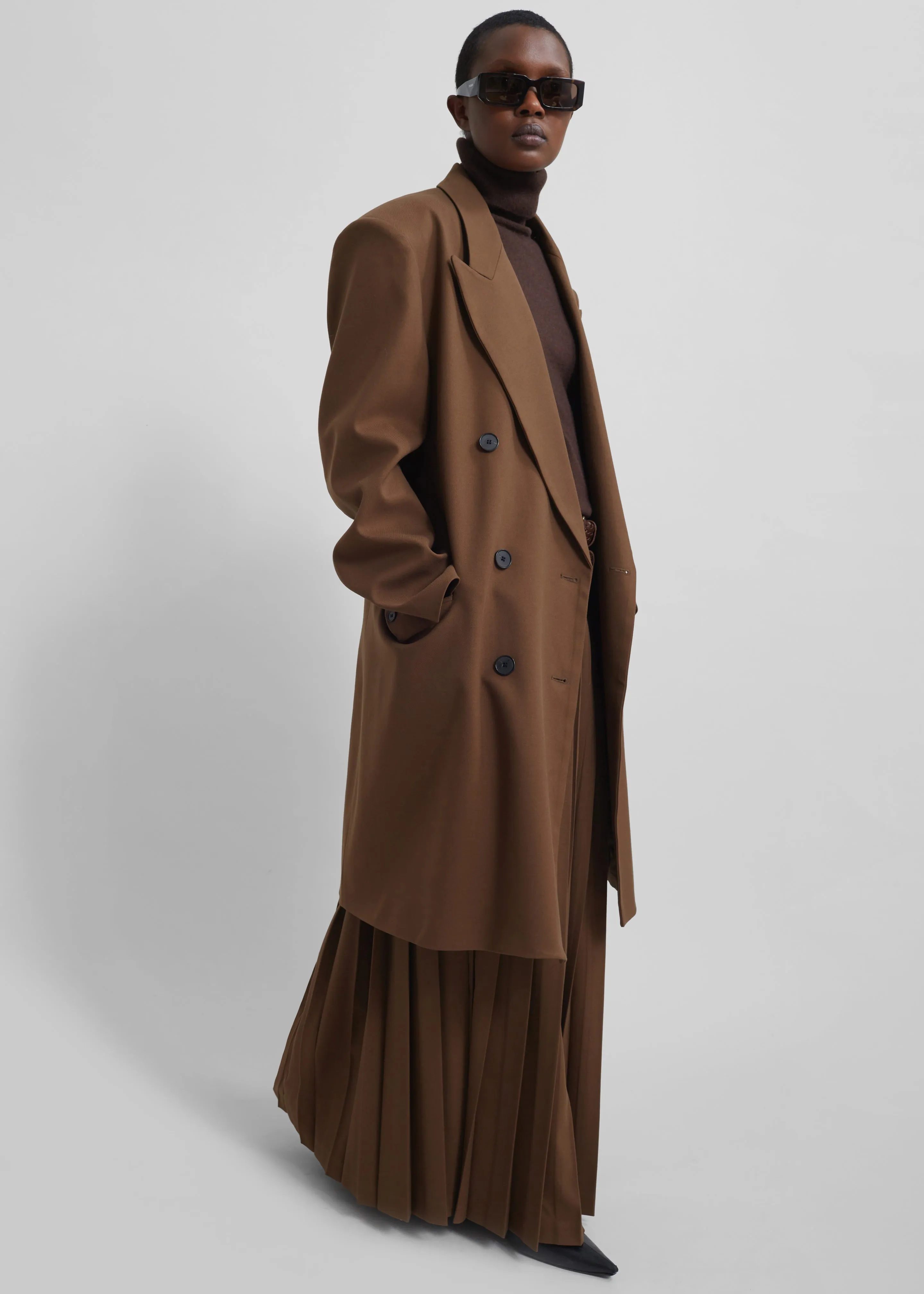 Bailey Long Pleated Skirt - Brown sold by Frankie Shop product image thumbnail 4