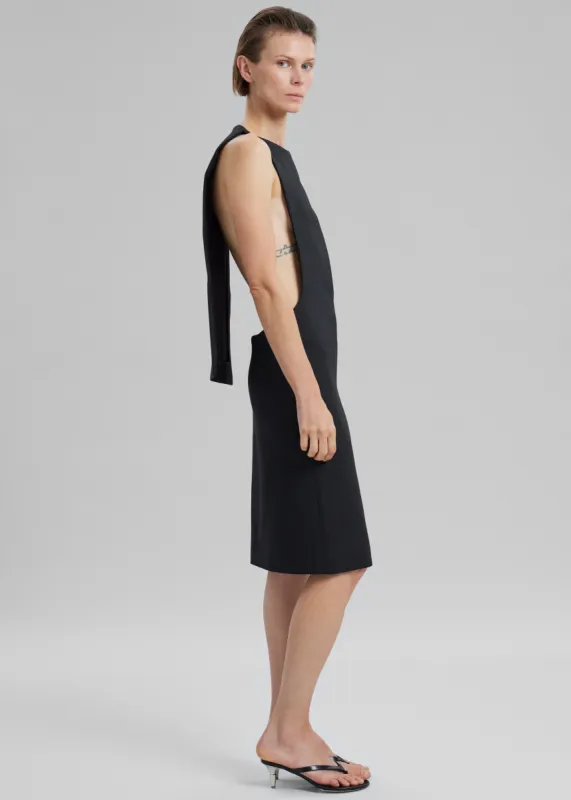 Coperni Open Back Cape Dress - Black sold by Frankie Shop