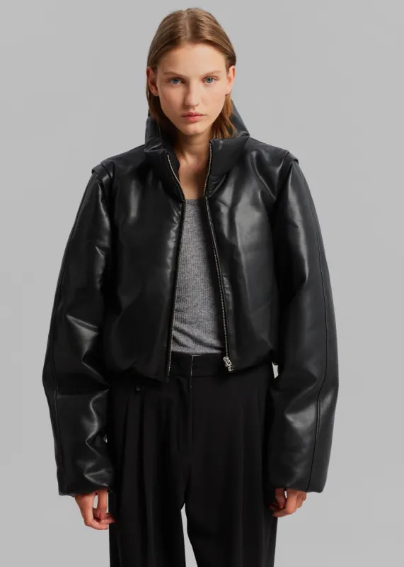 Low Classic Cropped Puffer Jacket - Black made by Frankie Shop