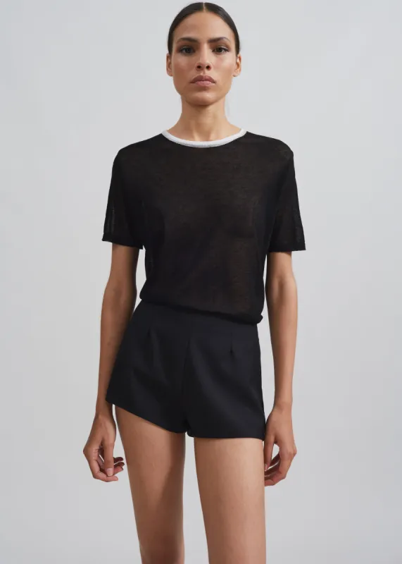 Aimee Sheer Cropped T-Shirt - Black made by Frankie Shop