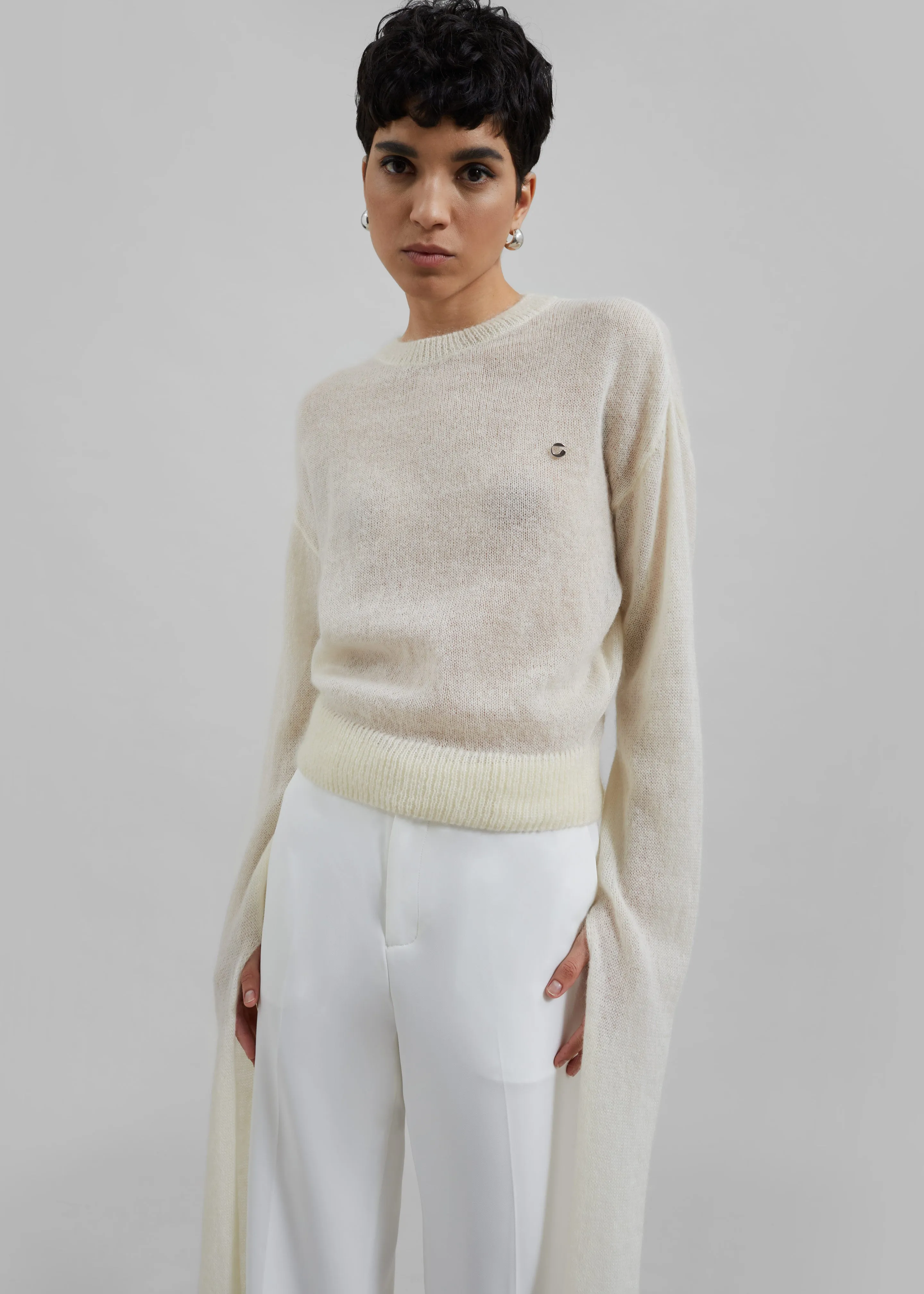 Coperni Knotted Sleeves Jumper - White sold by Frankie Shop product image thumbnail 2