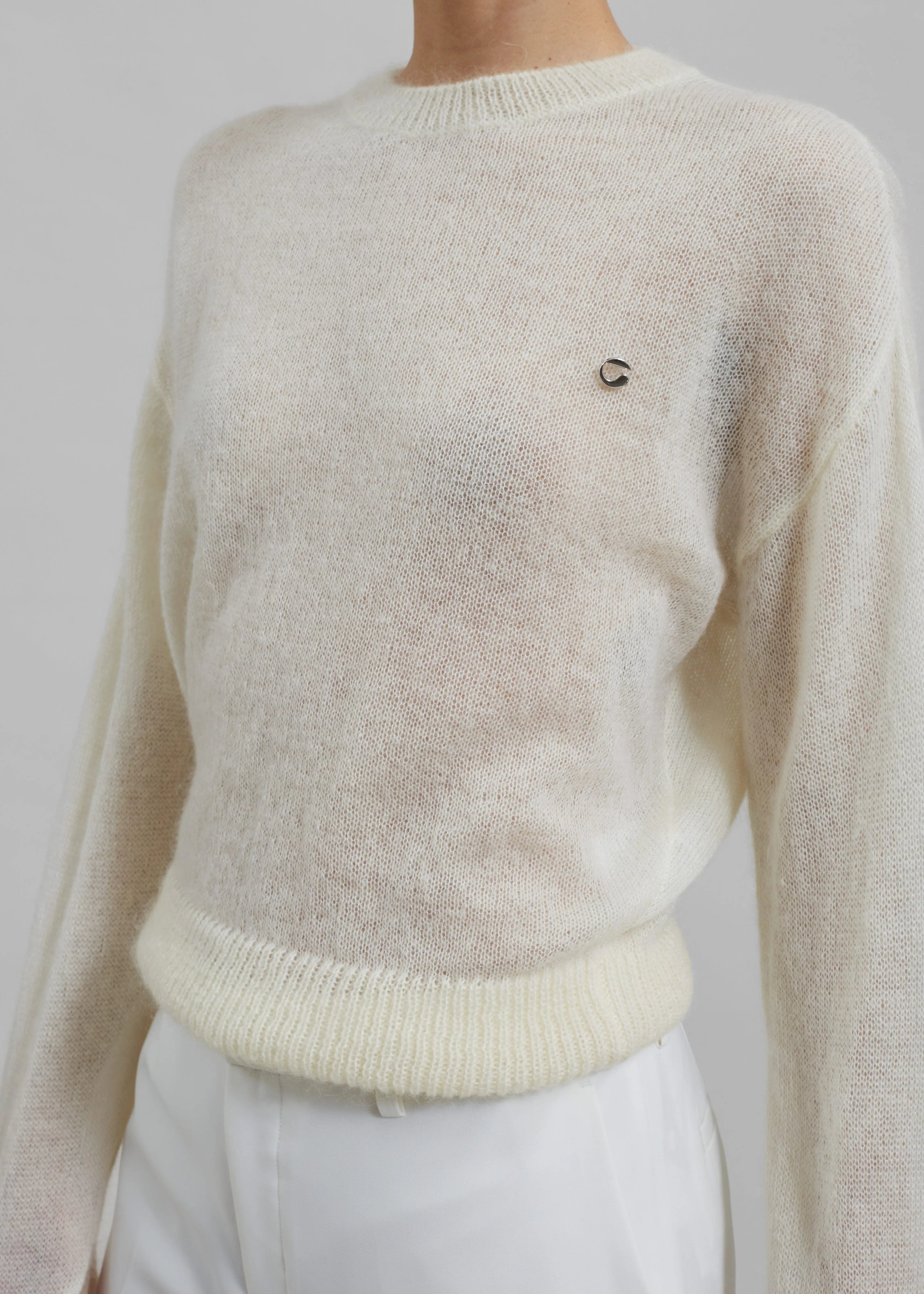 Coperni Knotted Sleeves Jumper - White sold by Frankie Shop product image thumbnail 3