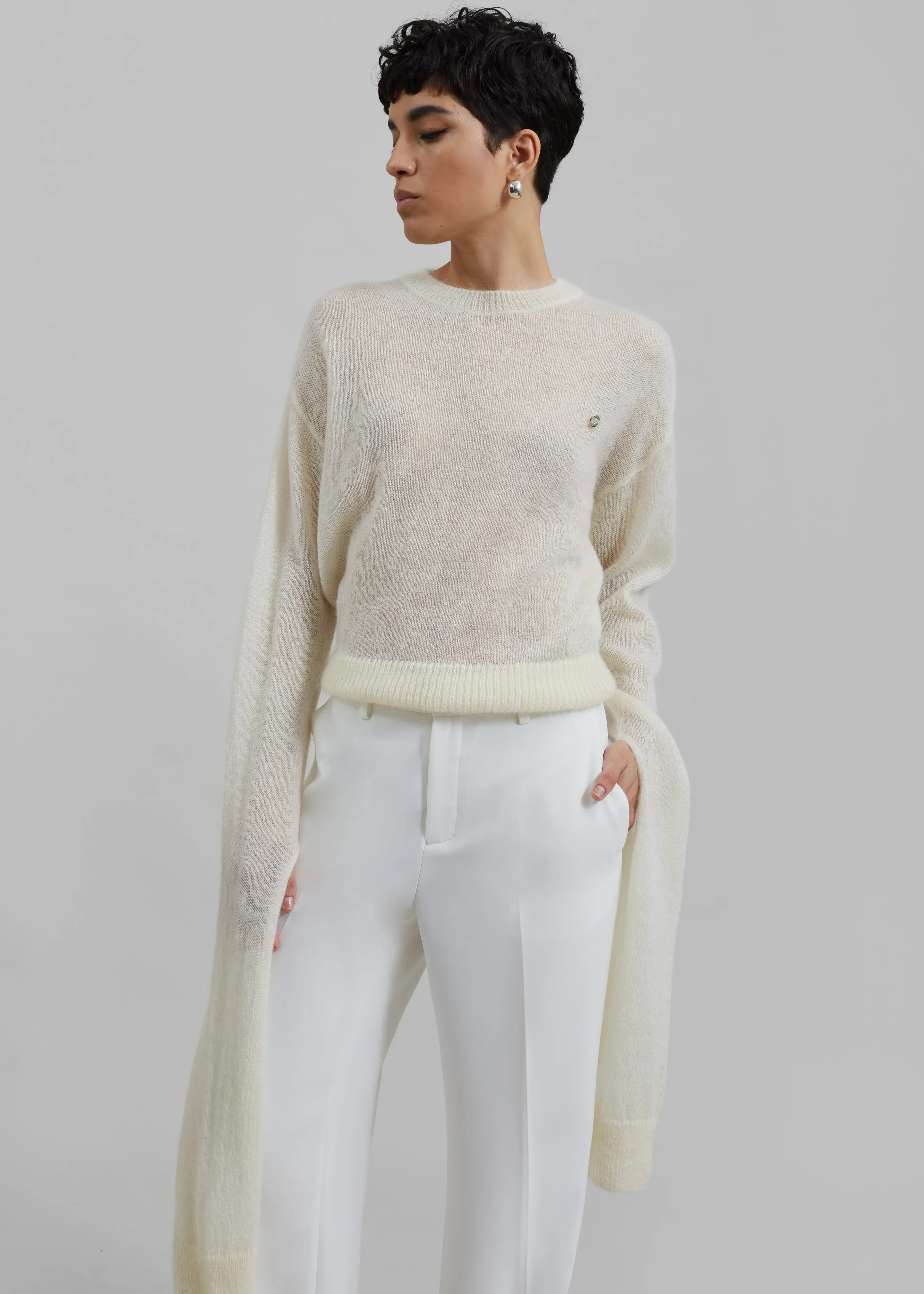 Coperni Knotted Sleeves Jumper - White sold by Frankie Shop product image thumbnail 5