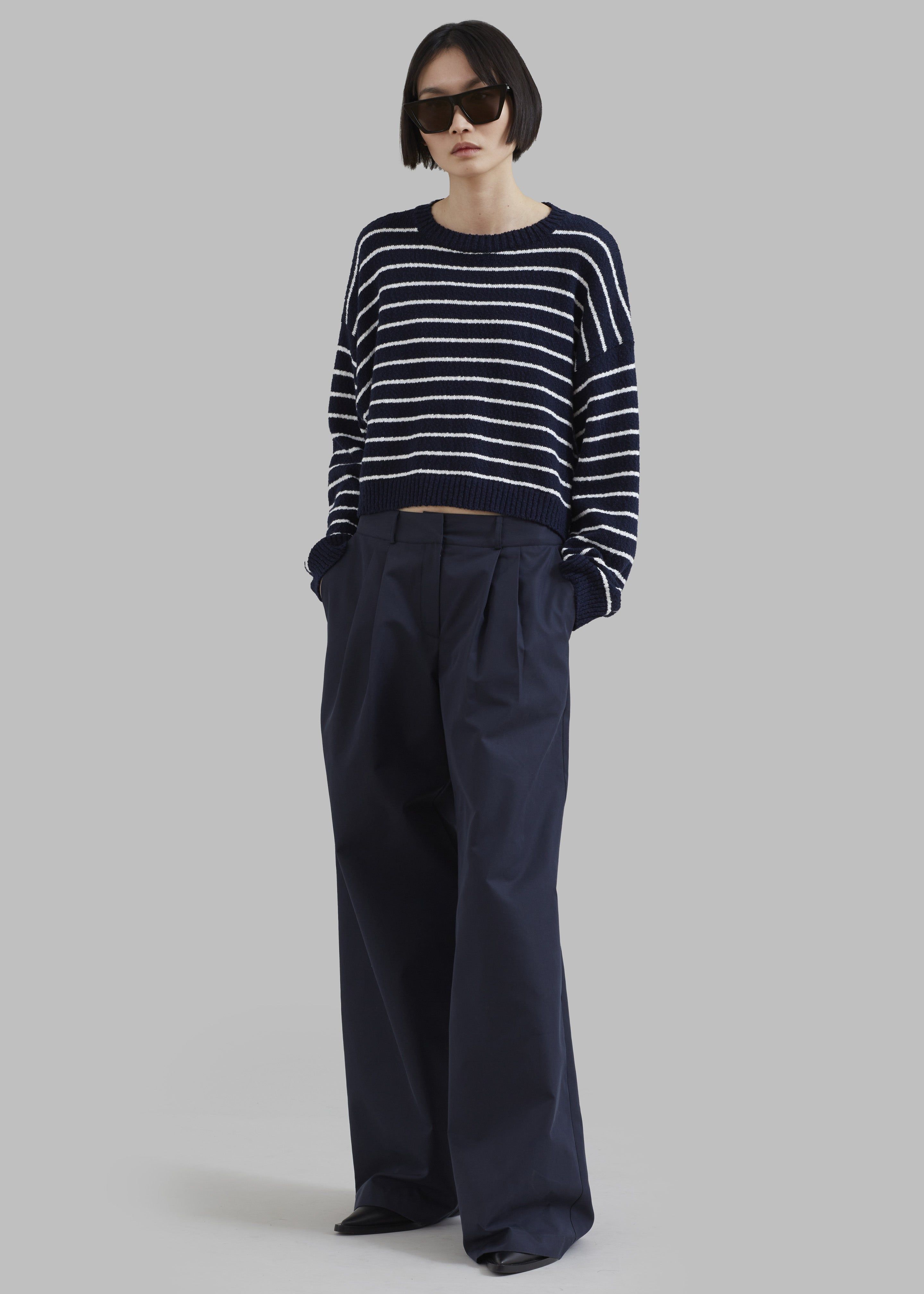 Iona Boatneck Navy Sweater - White Stripe sold by Frankie Shop product image thumbnail 2