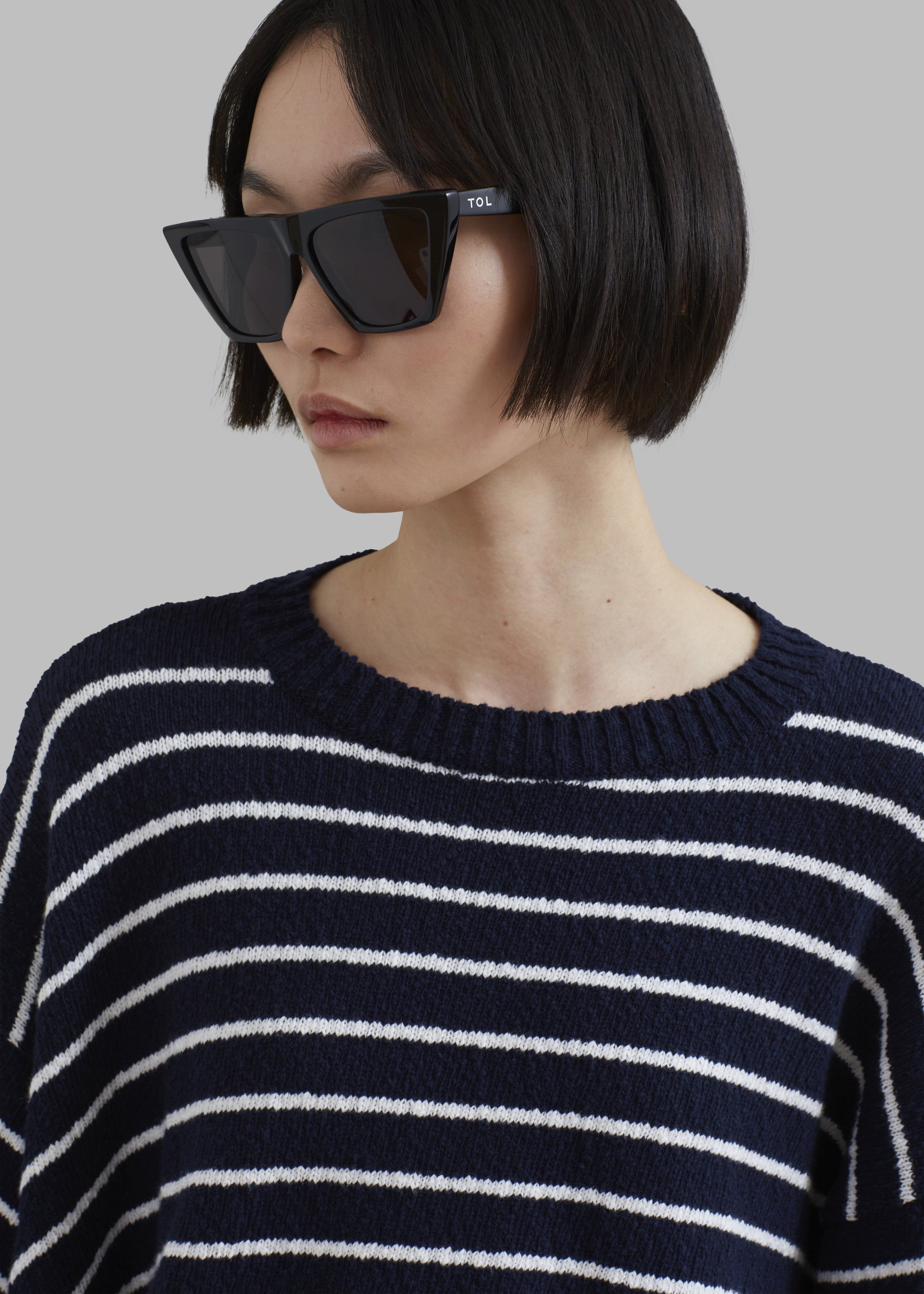 Iona Boatneck Navy Sweater - White Stripe sold by Frankie Shop product image thumbnail 4
