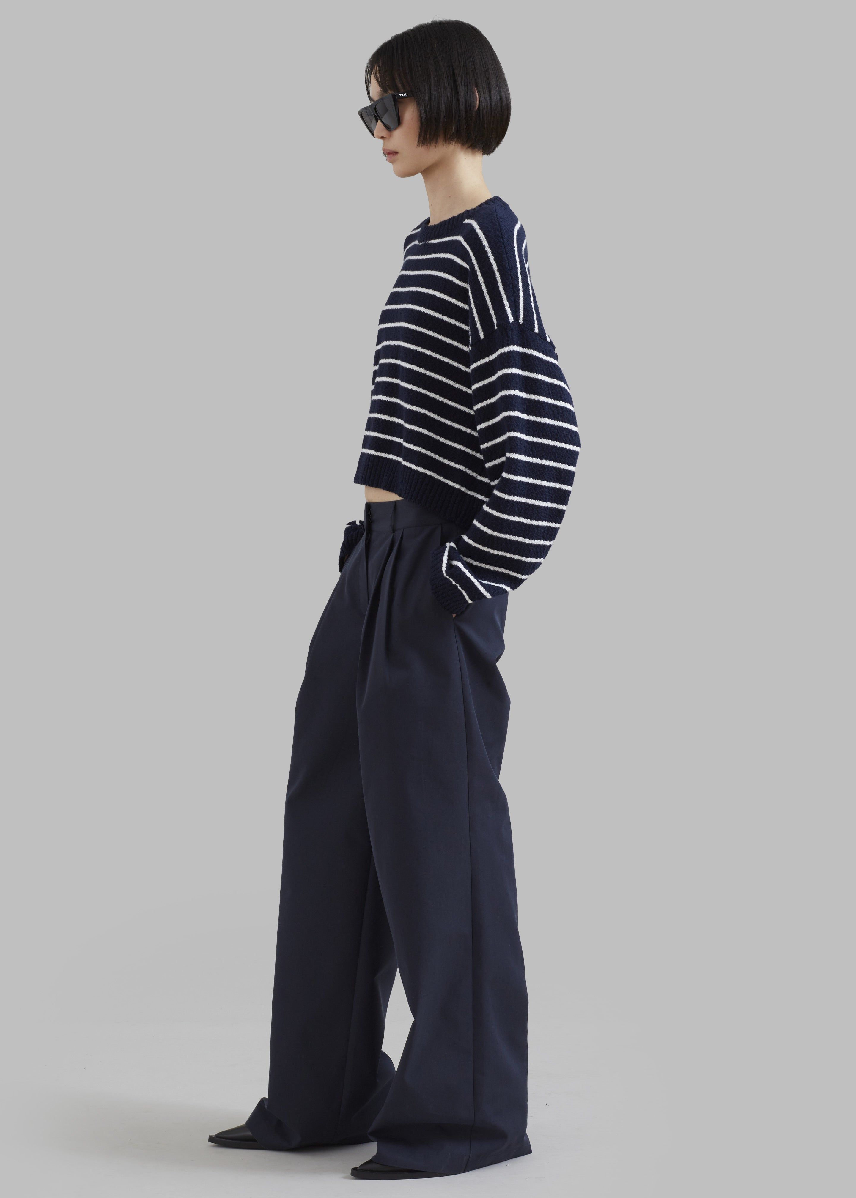 Iona Boatneck Navy Sweater - White Stripe sold by Frankie Shop product image thumbnail 5
