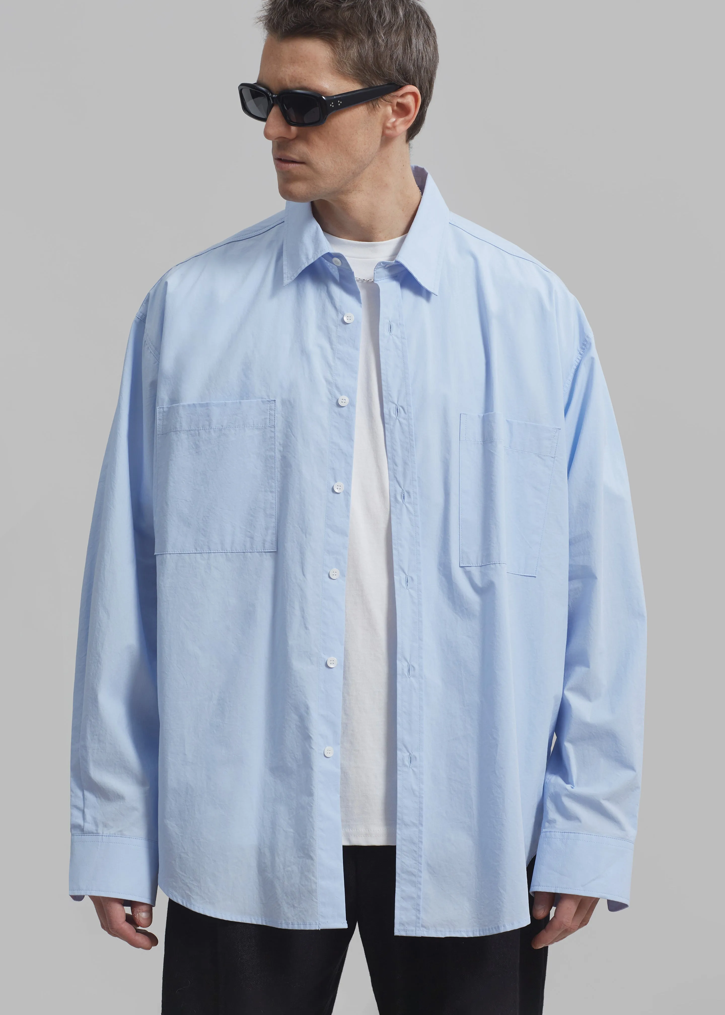 Gus Oversized Shirt - Sky sold by Frankie Shop product image thumbnail 4