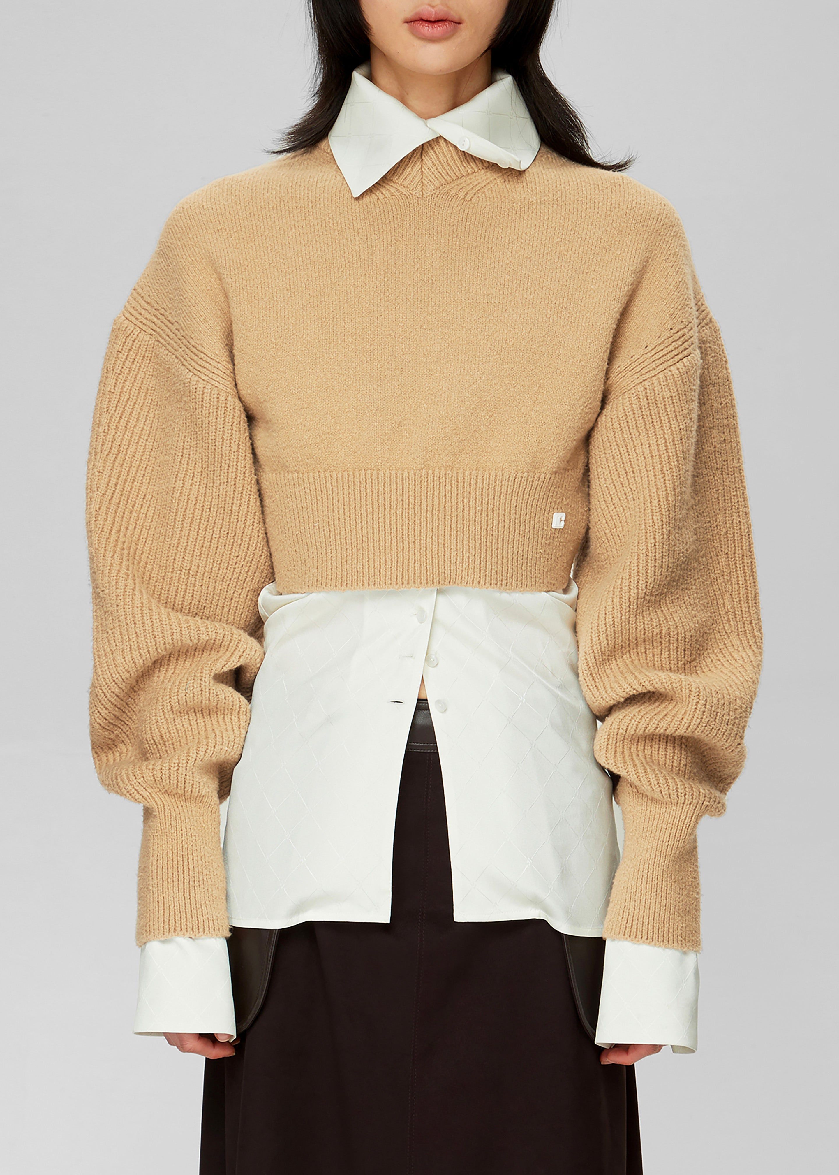 Low Classic Back Point Crop Knit - Beige sold by Frankie Shop product image thumbnail 4