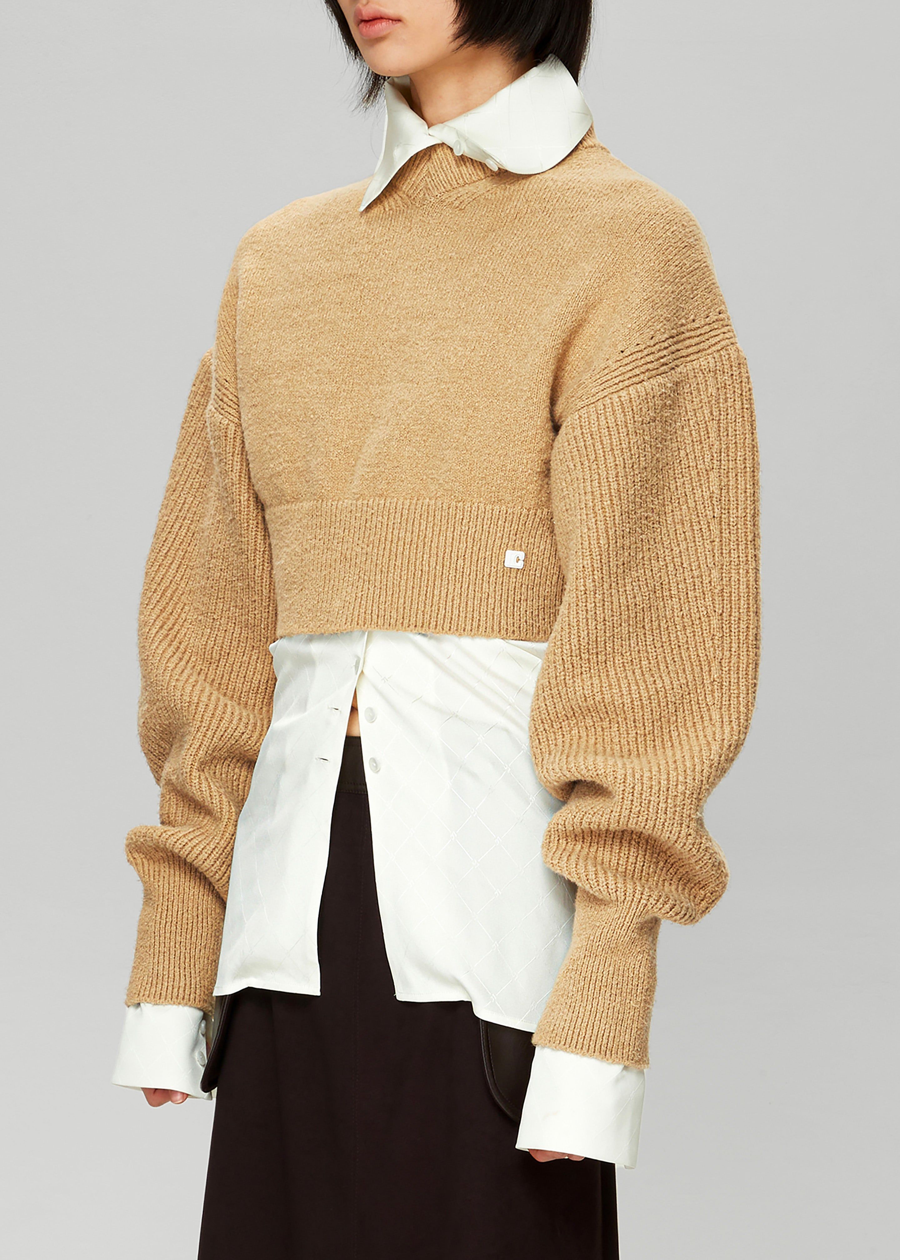 Low Classic Back Point Crop Knit - Beige sold by Frankie Shop product image thumbnail 2