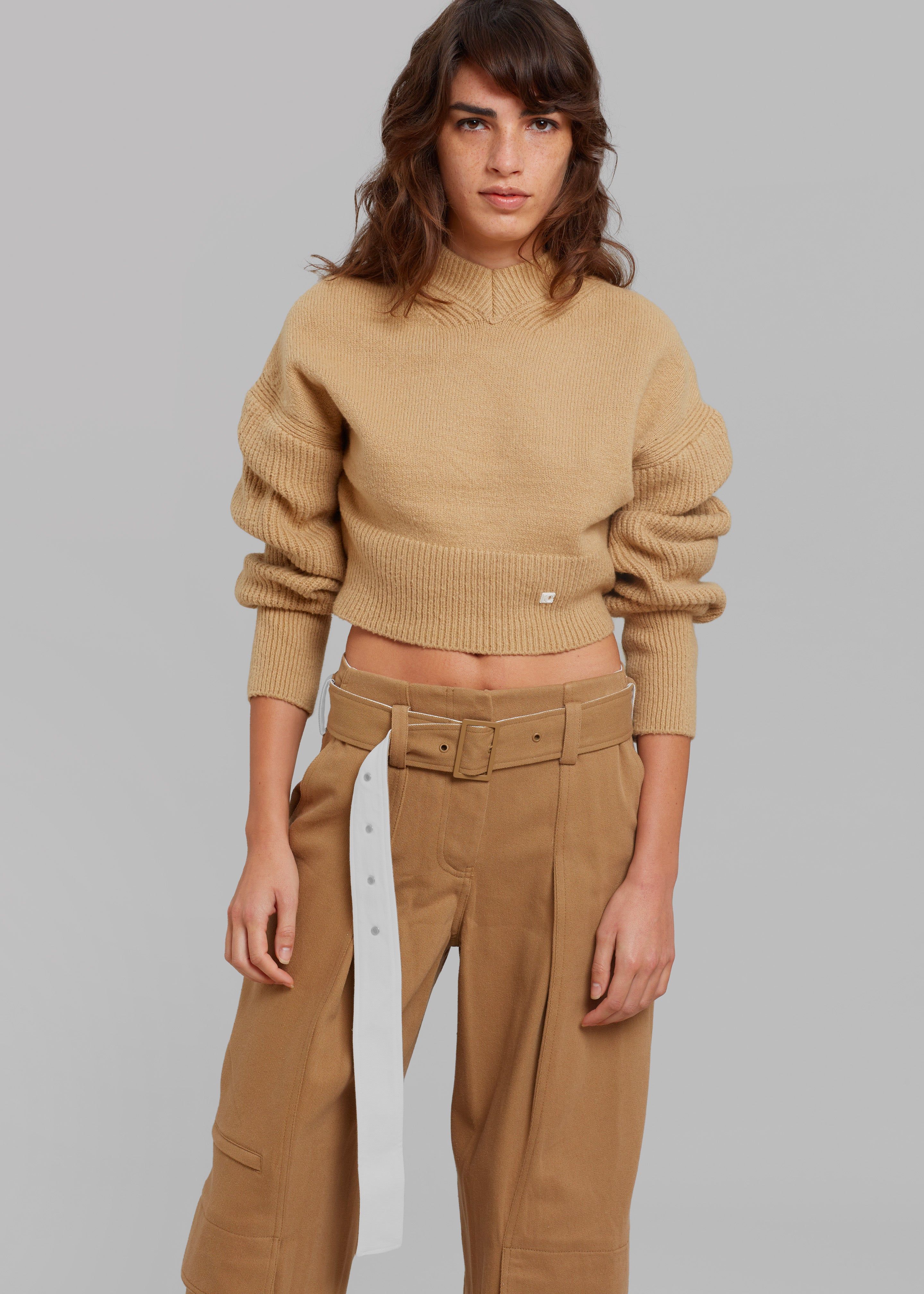 Low Classic Back Point Crop Knit - Beige sold by Frankie Shop product image thumbnail 3