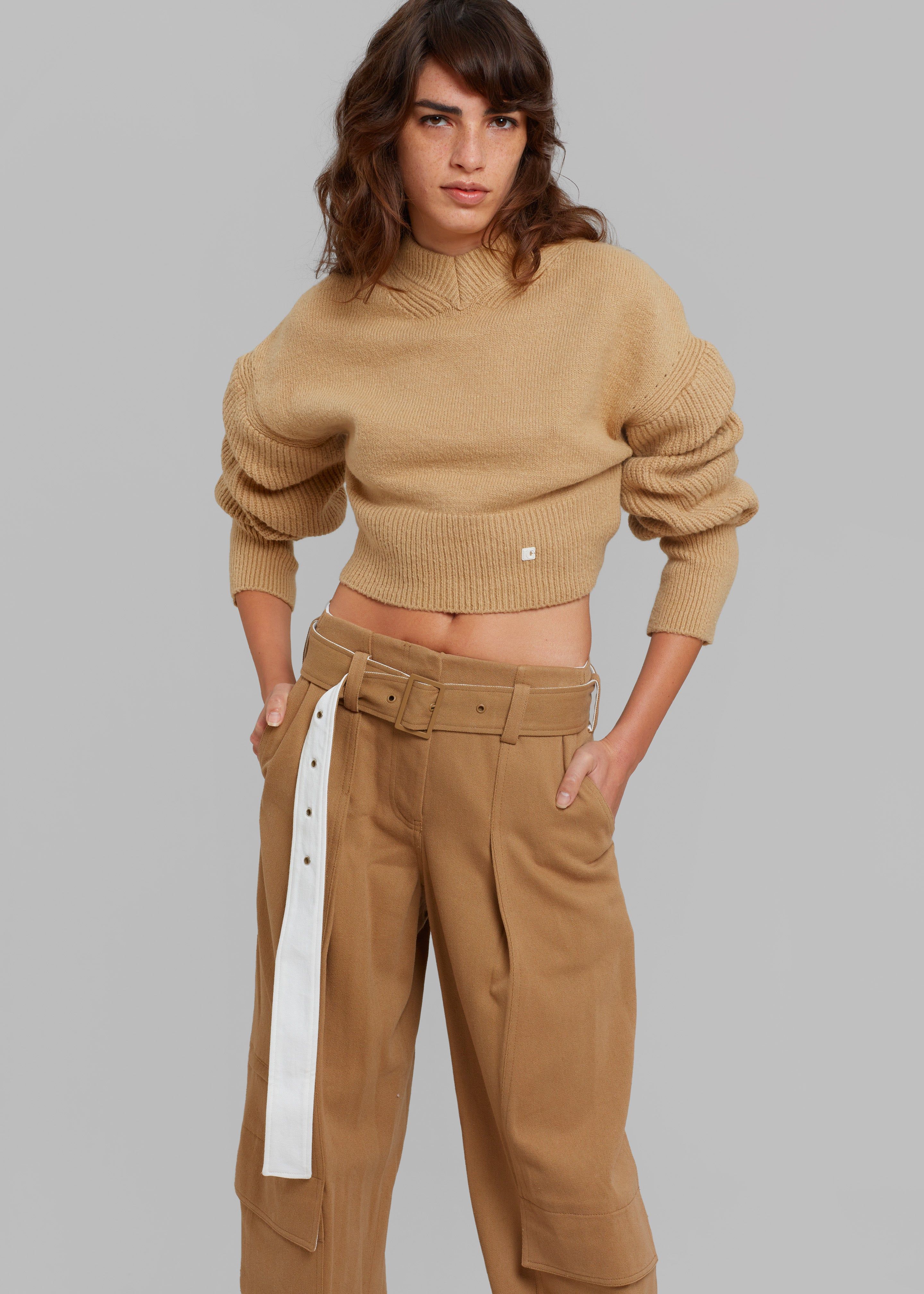 Low Classic Back Point Crop Knit - Beige sold by Frankie Shop