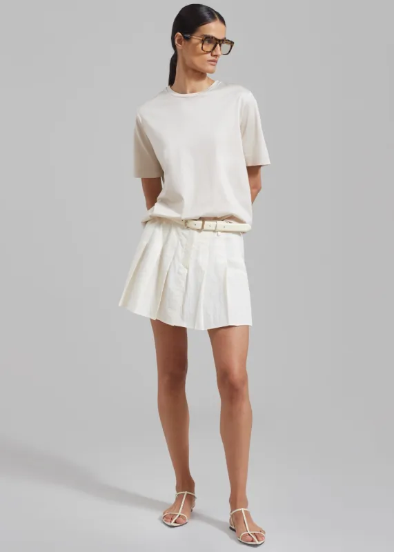 Rachael Pleated Mini Skirt - White made by Frankie Shop
