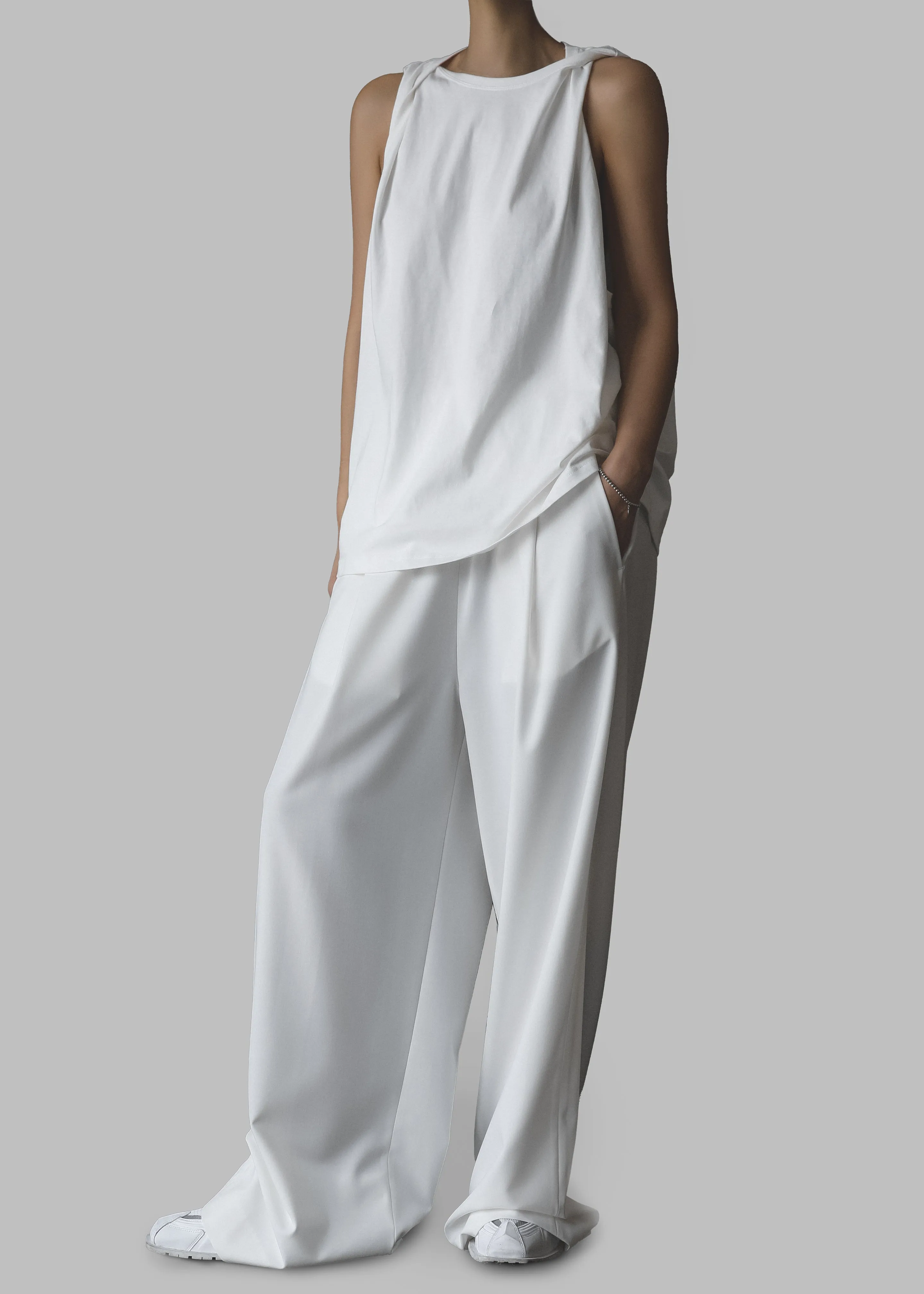 Neva Wide Trousers - White sold by Frankie Shop product image thumbnail 2