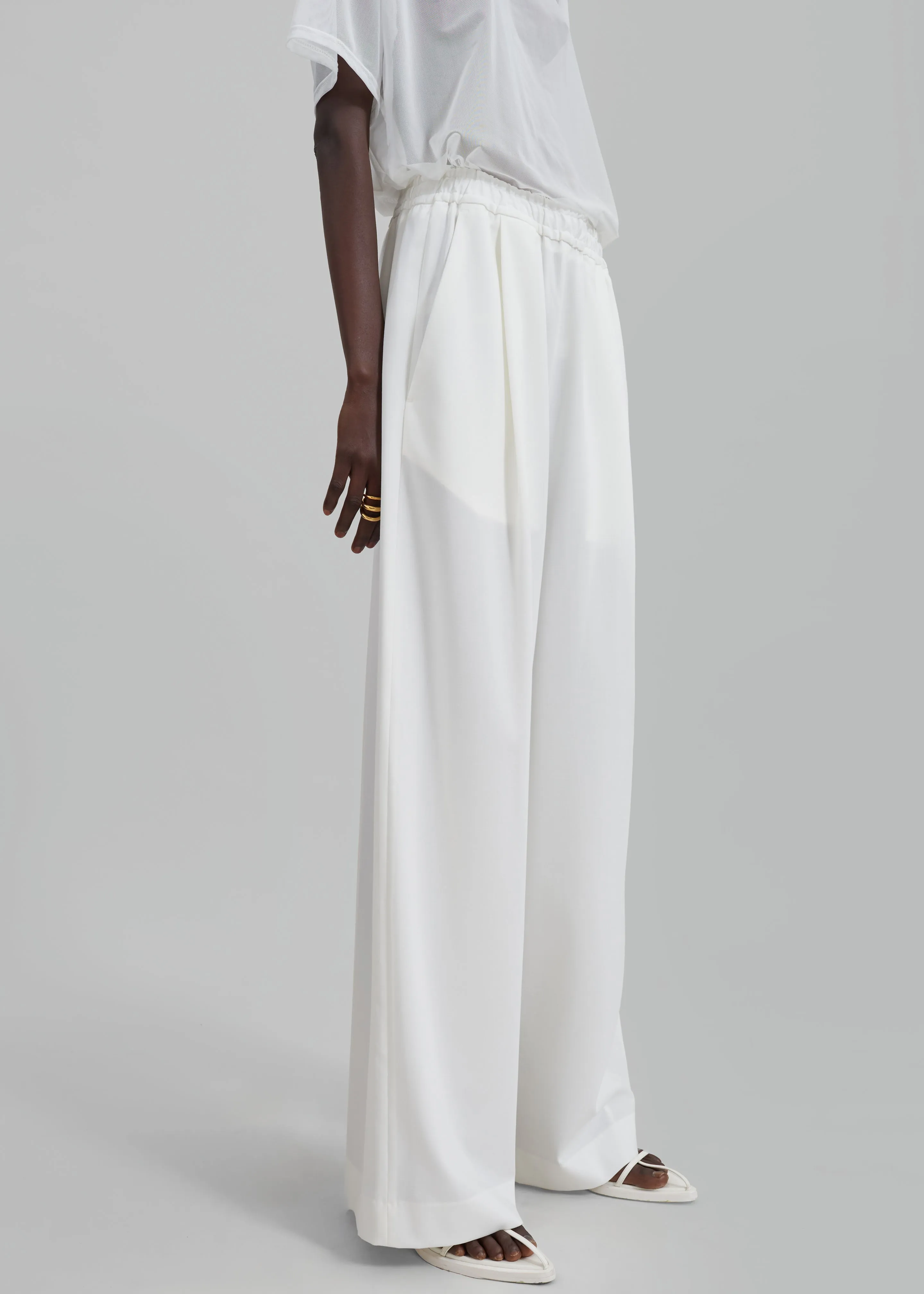 Neva Wide Trousers - White sold by Frankie Shop product image thumbnail 5