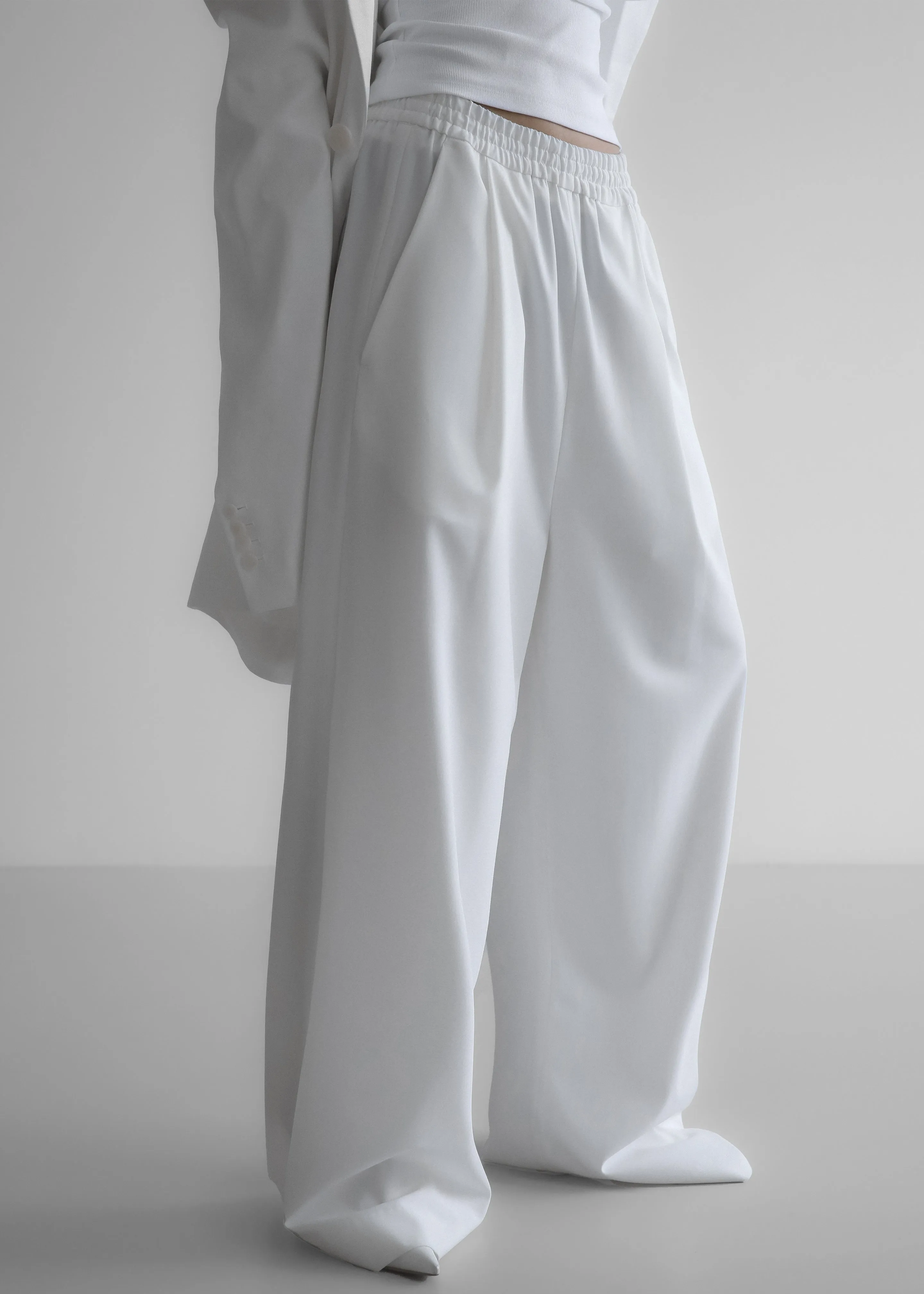 Neva Wide Trousers - White sold by Frankie Shop