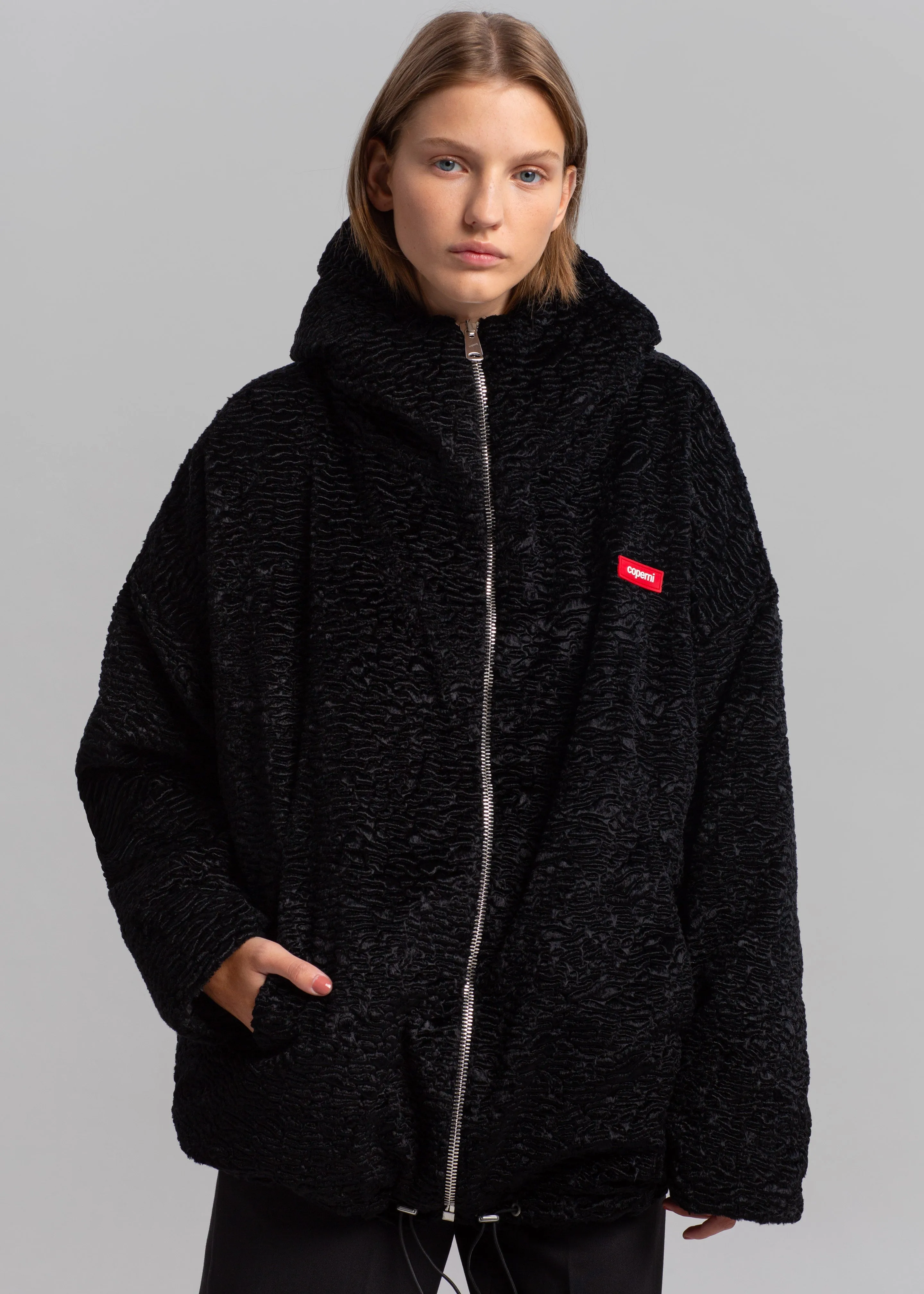 Coperni Oversized Hooded Jacket - Black sold by Frankie Shop product image thumbnail 4