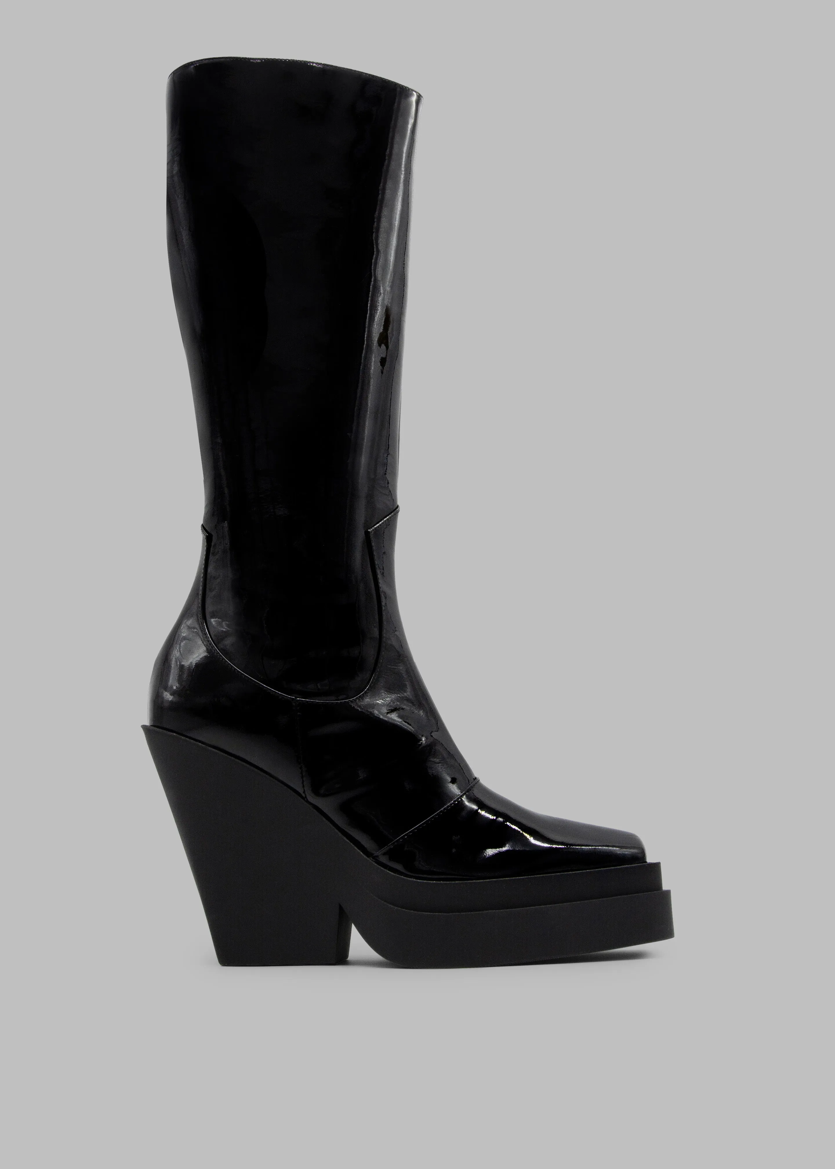 Gia Borghini Gia 14 Knee-High Texan Boots - Patent Black sold by Frankie Shop product image thumbnail 2