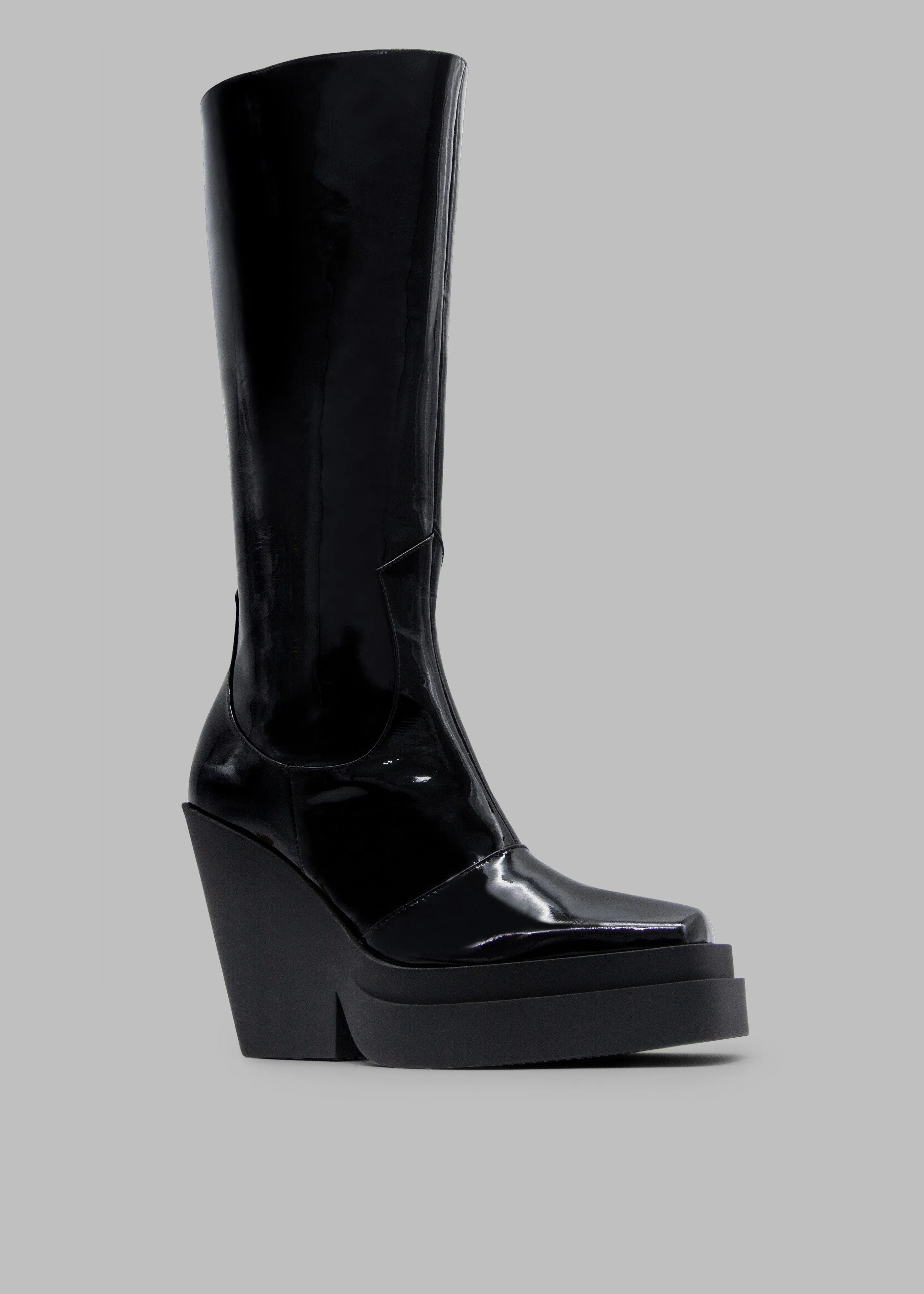 Gia Borghini Gia 14 Knee-High Texan Boots - Patent Black sold by Frankie Shop product image thumbnail 3
