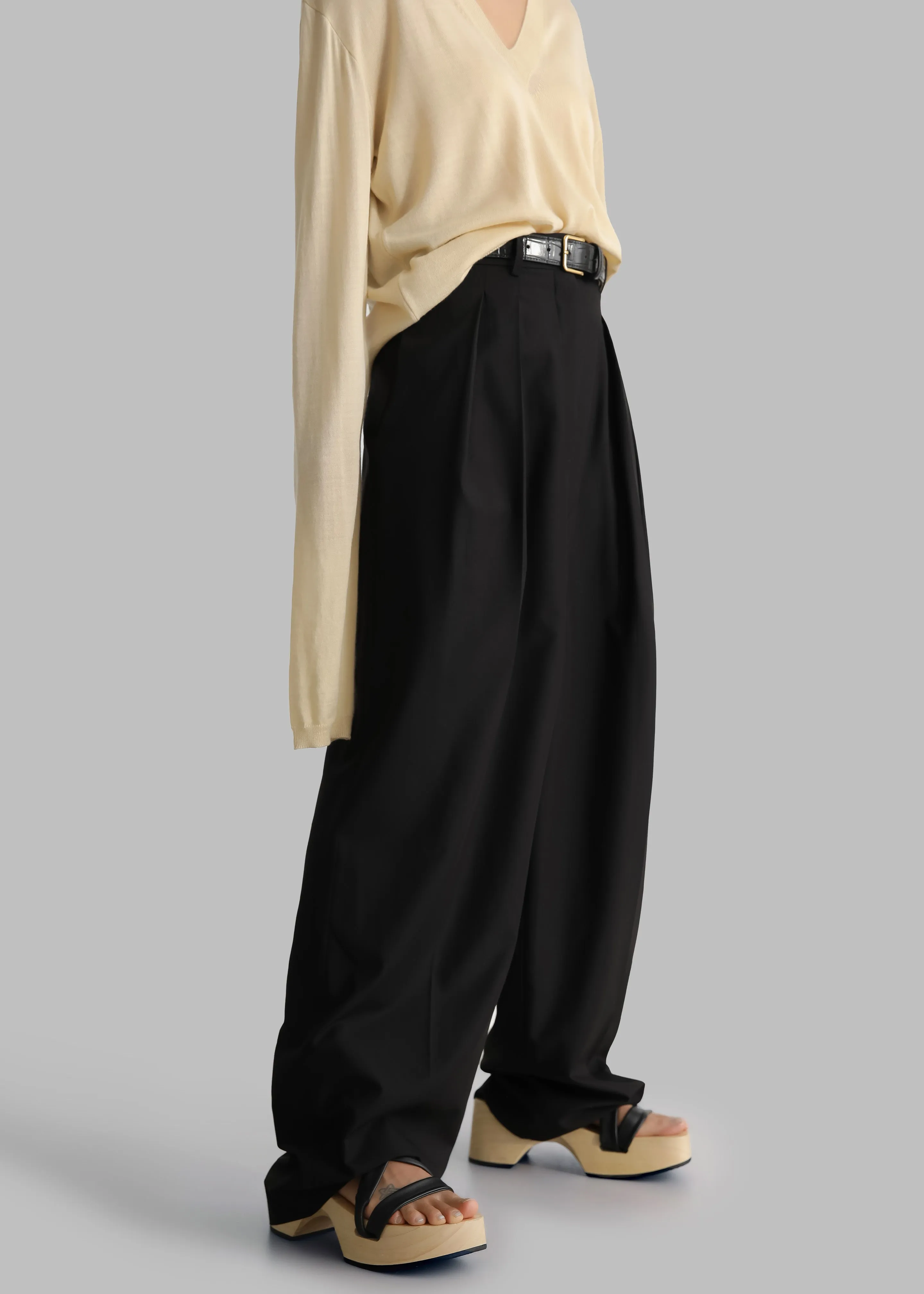 Sion Pintuck Trousers - Black sold by Frankie Shop product image thumbnail 3