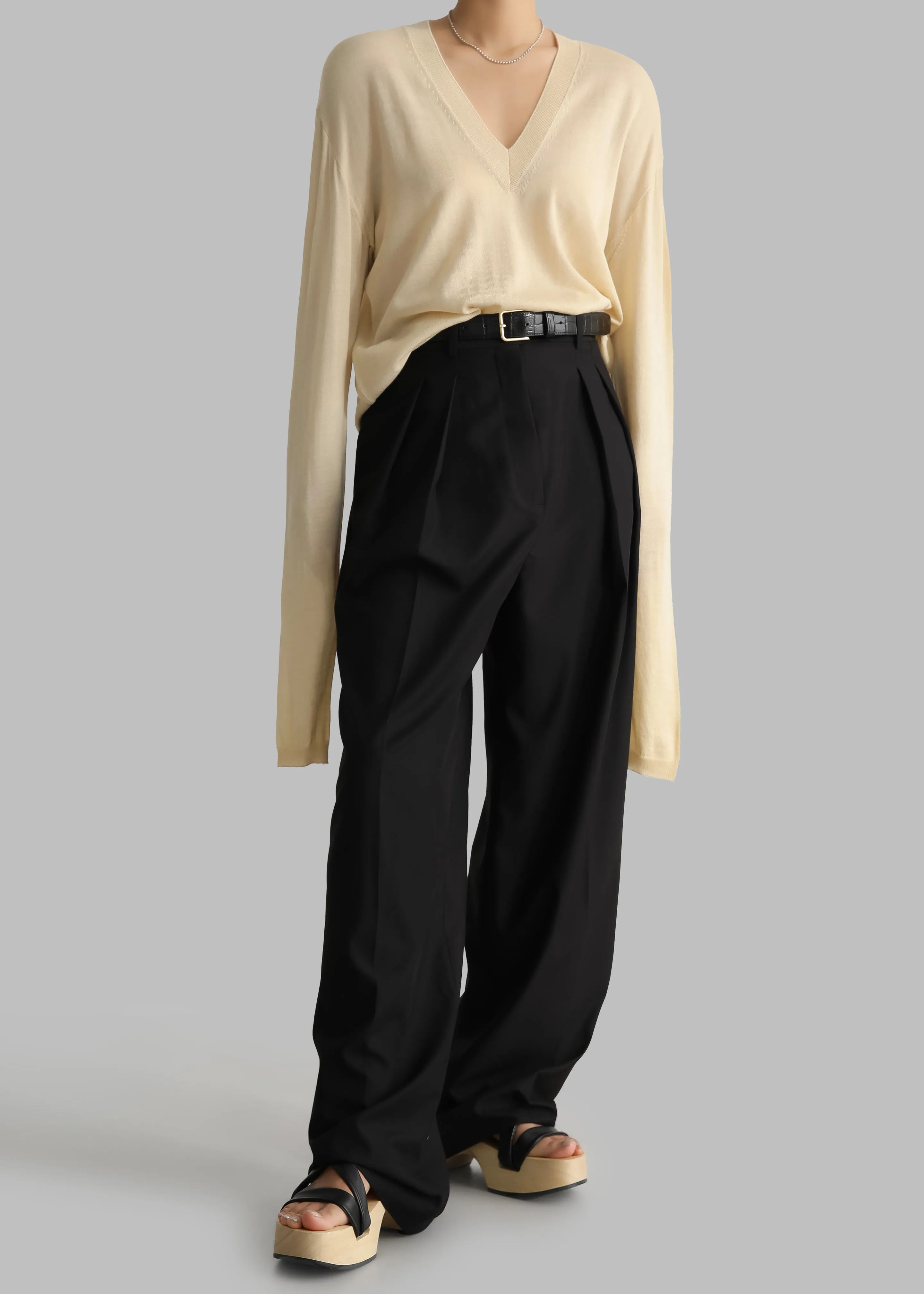 Sion Pintuck Trousers - Black sold by Frankie Shop product image thumbnail 5