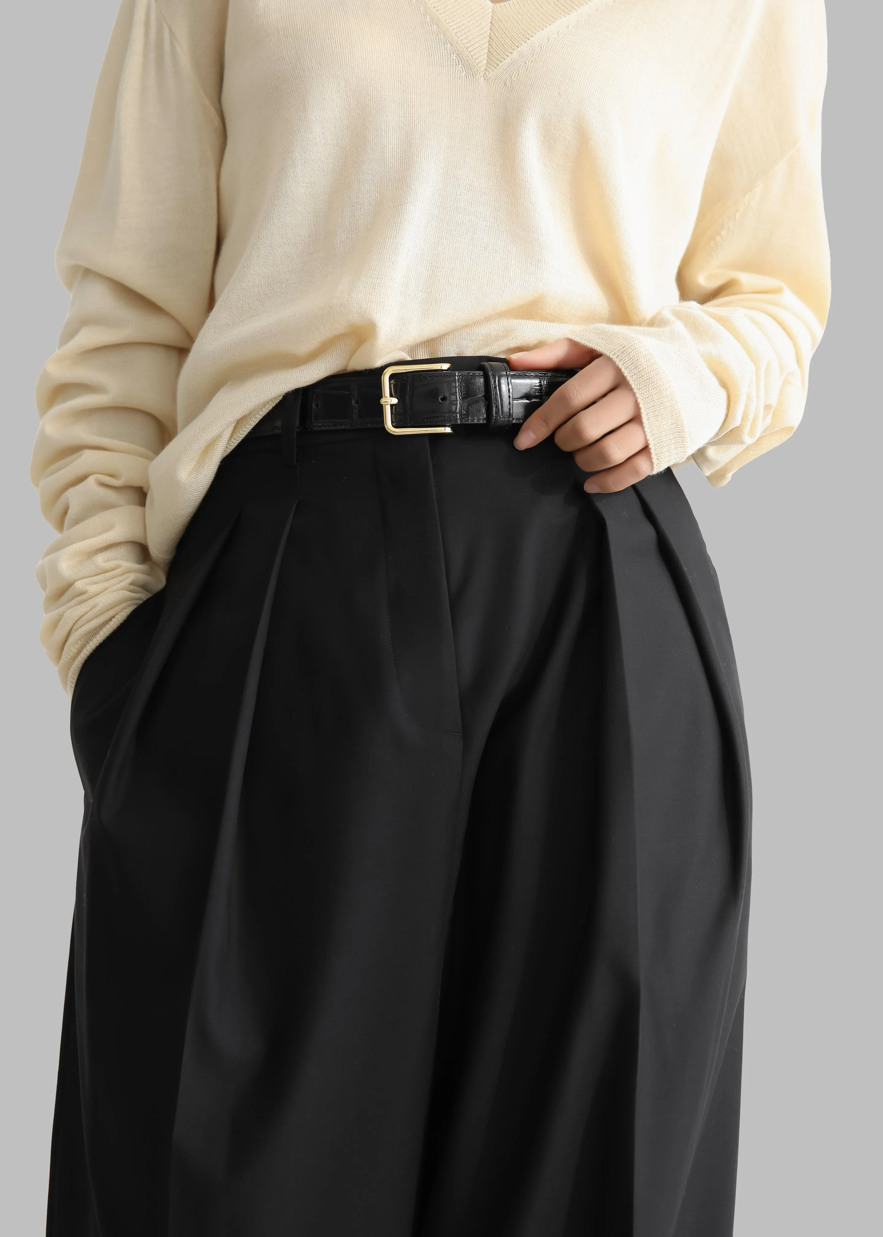 Sion Pintuck Trousers - Black sold by Frankie Shop product image thumbnail 2