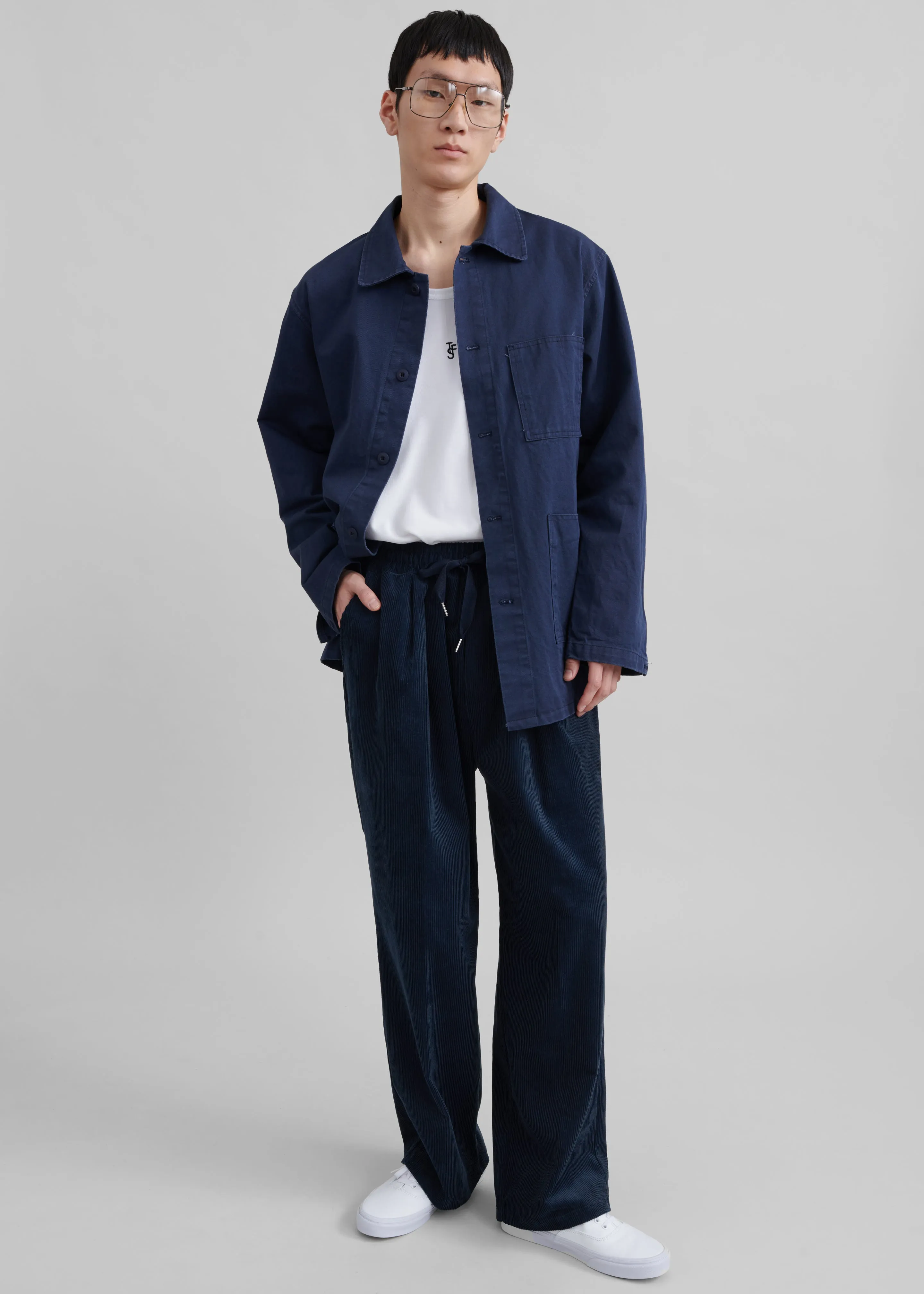 Brixton Corduroy Joggers - Navy sold by Frankie Shop