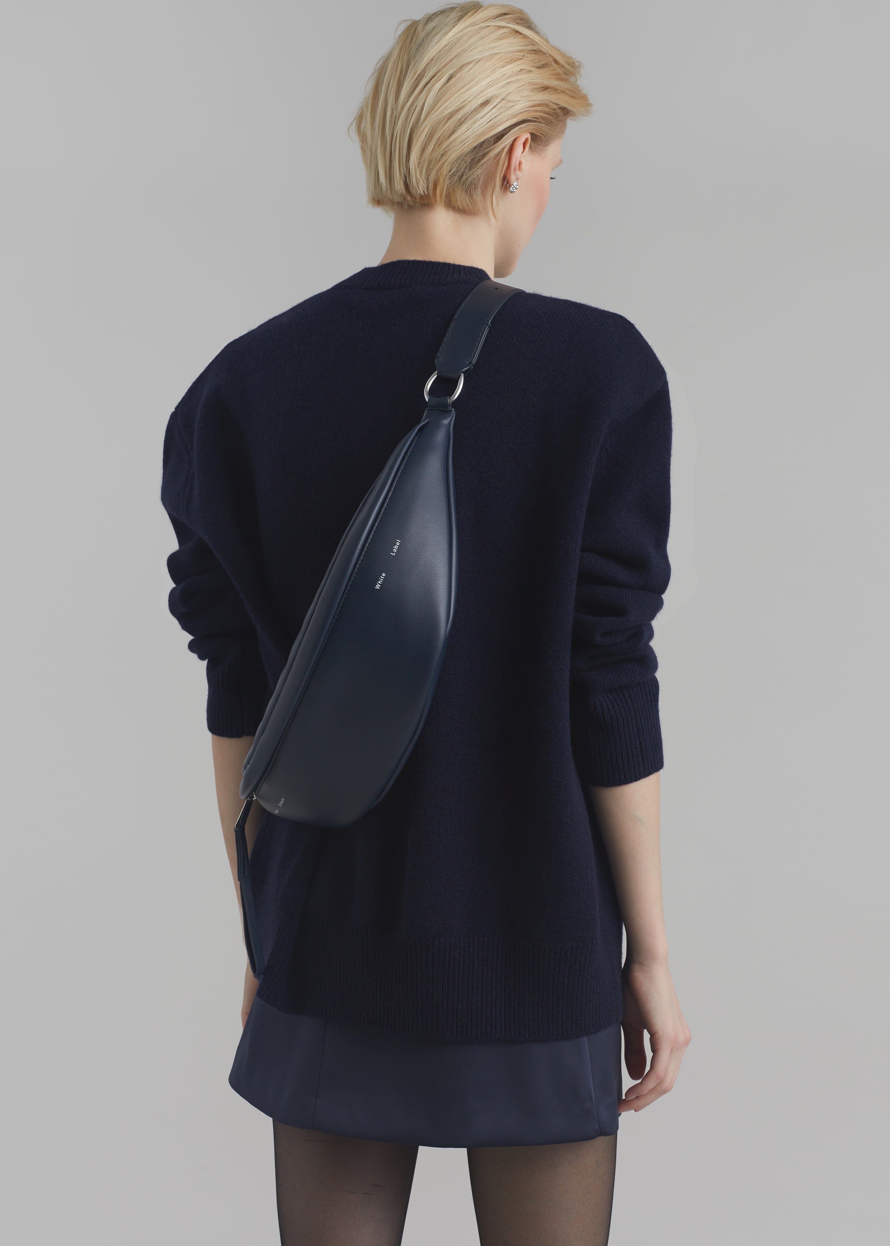 Proenza Schouler White Label Stanton Leather Sling Bag - Navy sold by Frankie Shop product image thumbnail 3