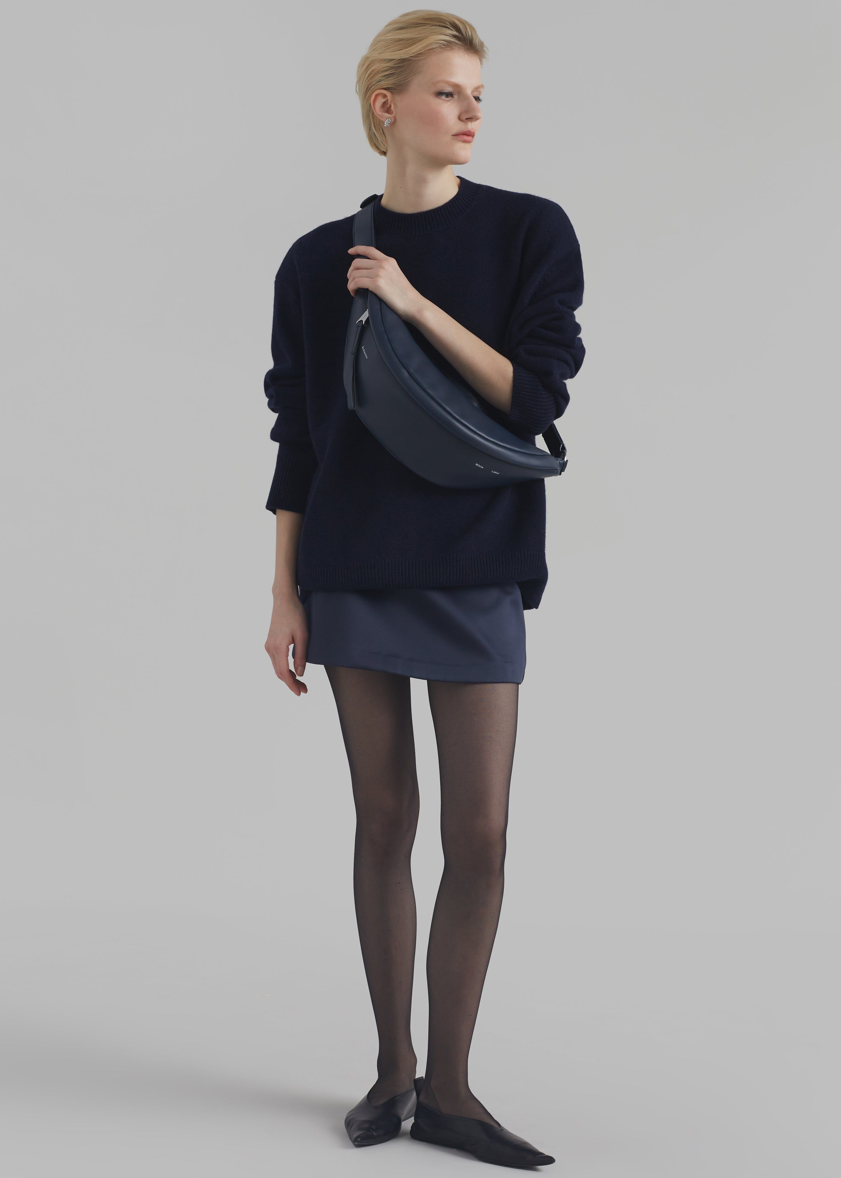 Proenza Schouler White Label Stanton Leather Sling Bag - Navy sold by Frankie Shop product image thumbnail 4