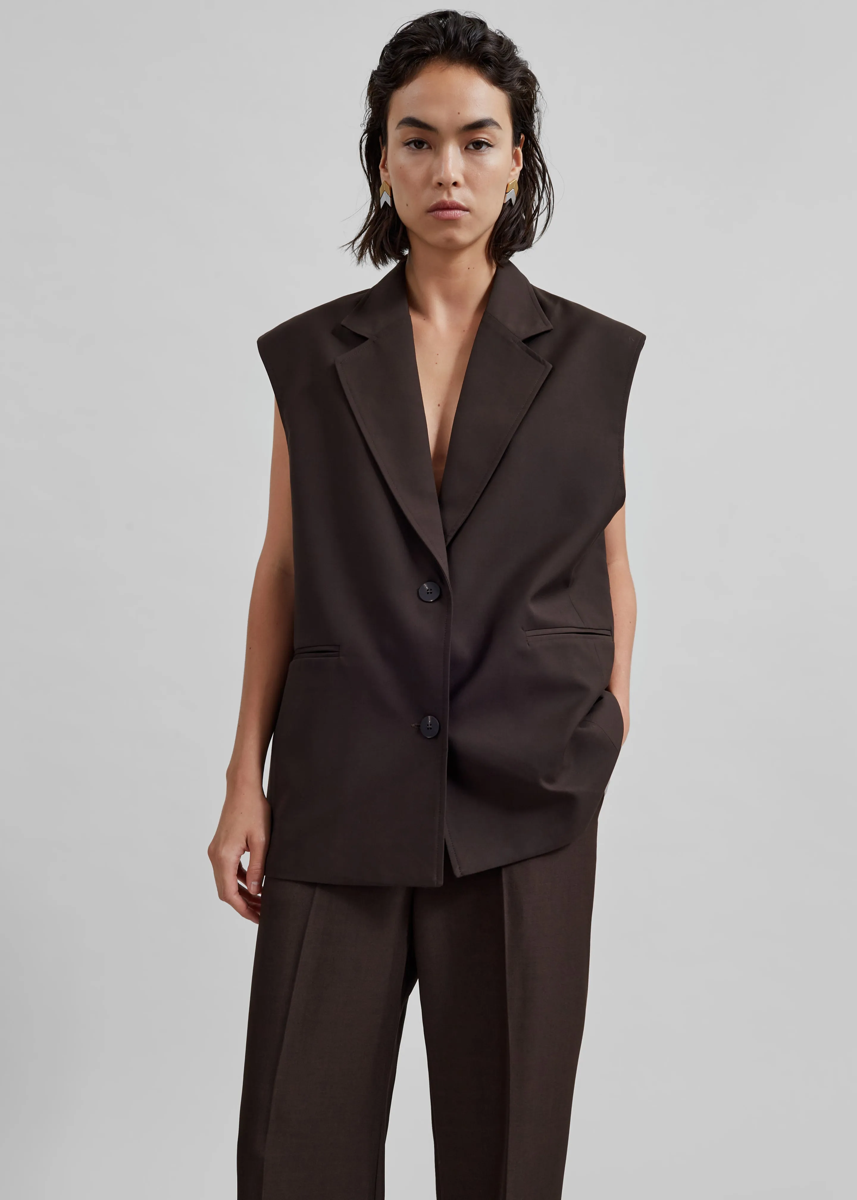 Tallin Vest - Brown sold by Frankie Shop product image thumbnail 2