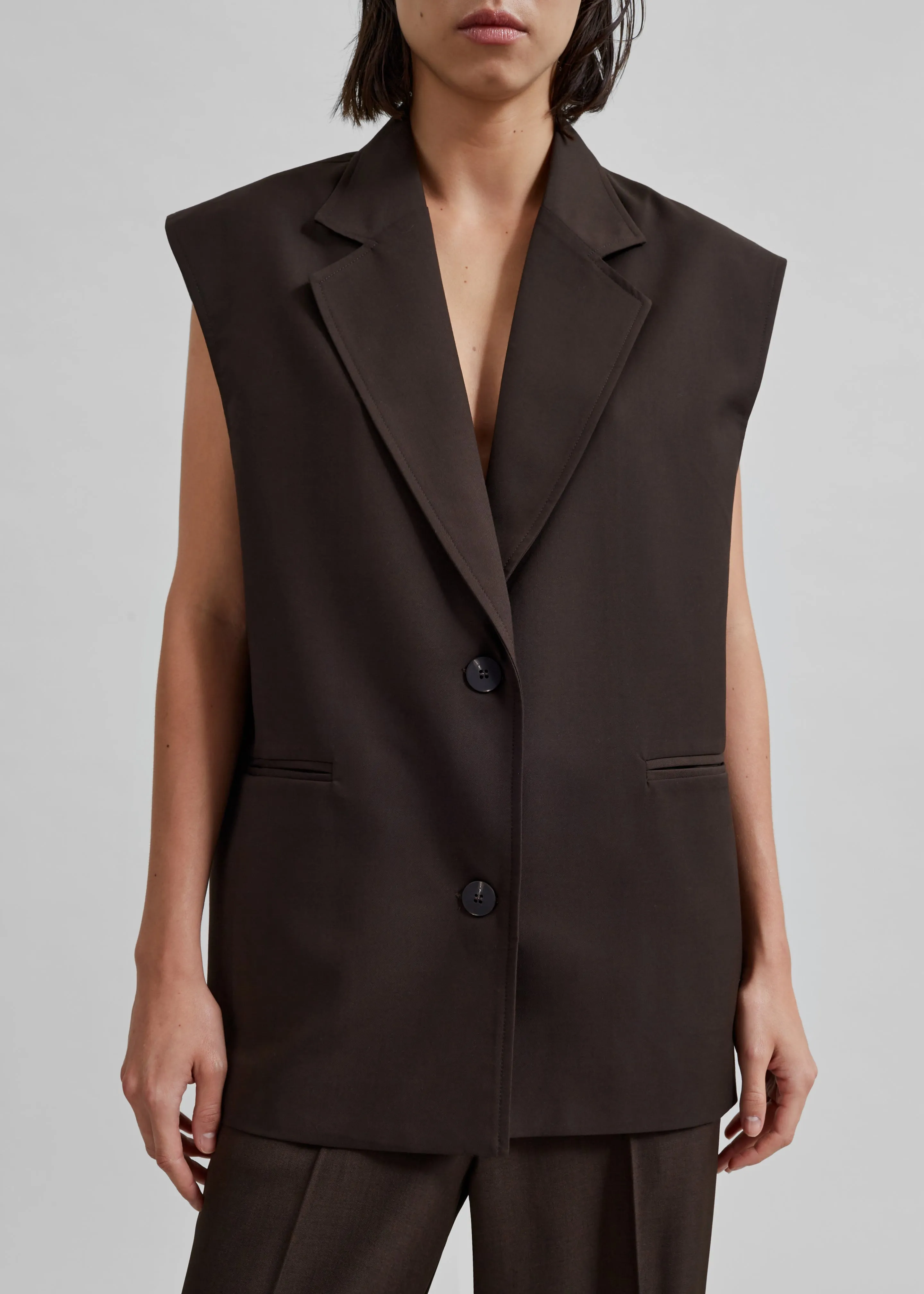 Tallin Vest - Brown sold by Frankie Shop product image thumbnail 3