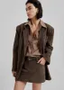 Peoria Faux Suede Blazer - Brown sold by Frankie Shop