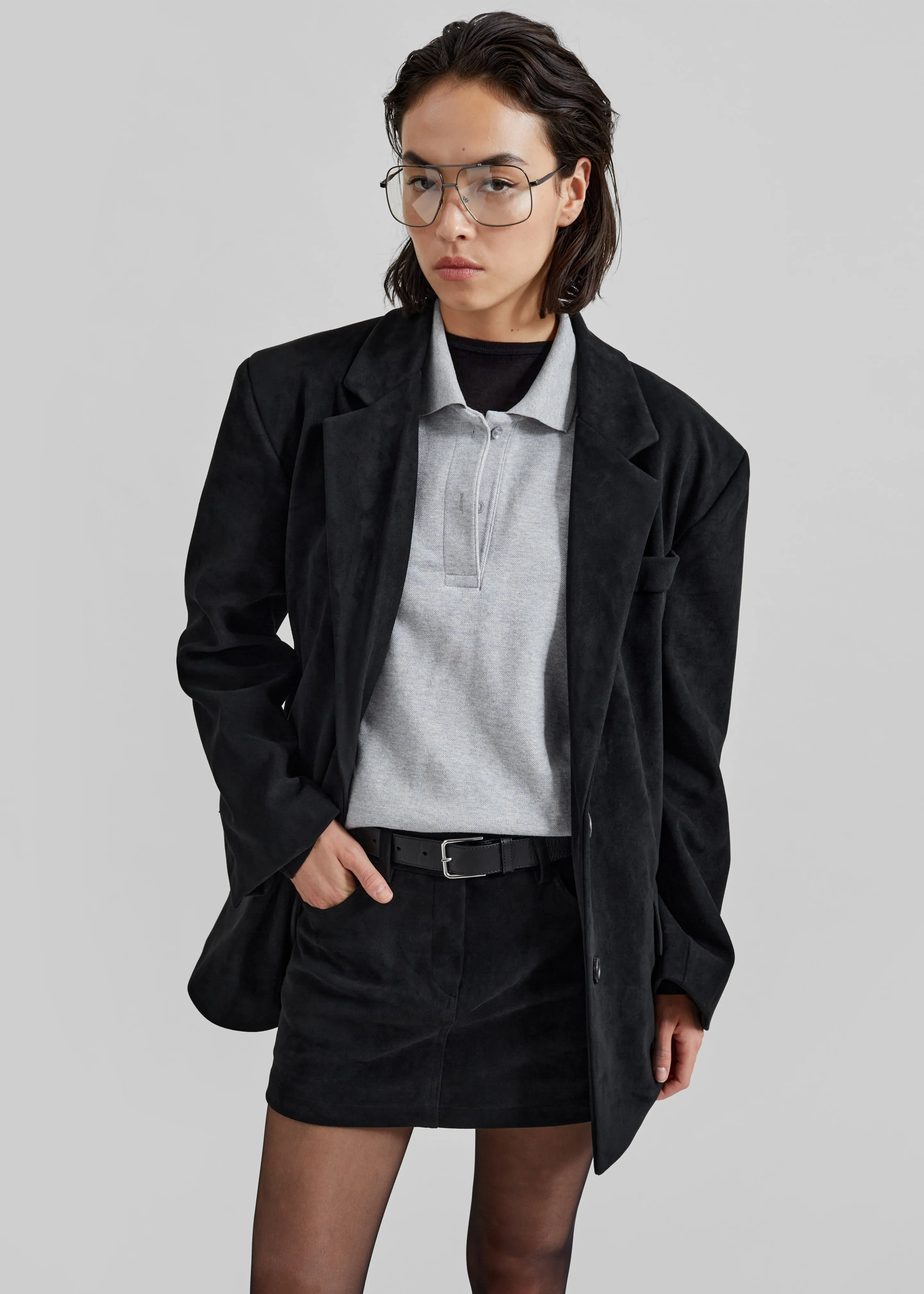 Peoria Faux Suede Mini Skirt - Black sold by Frankie Shop