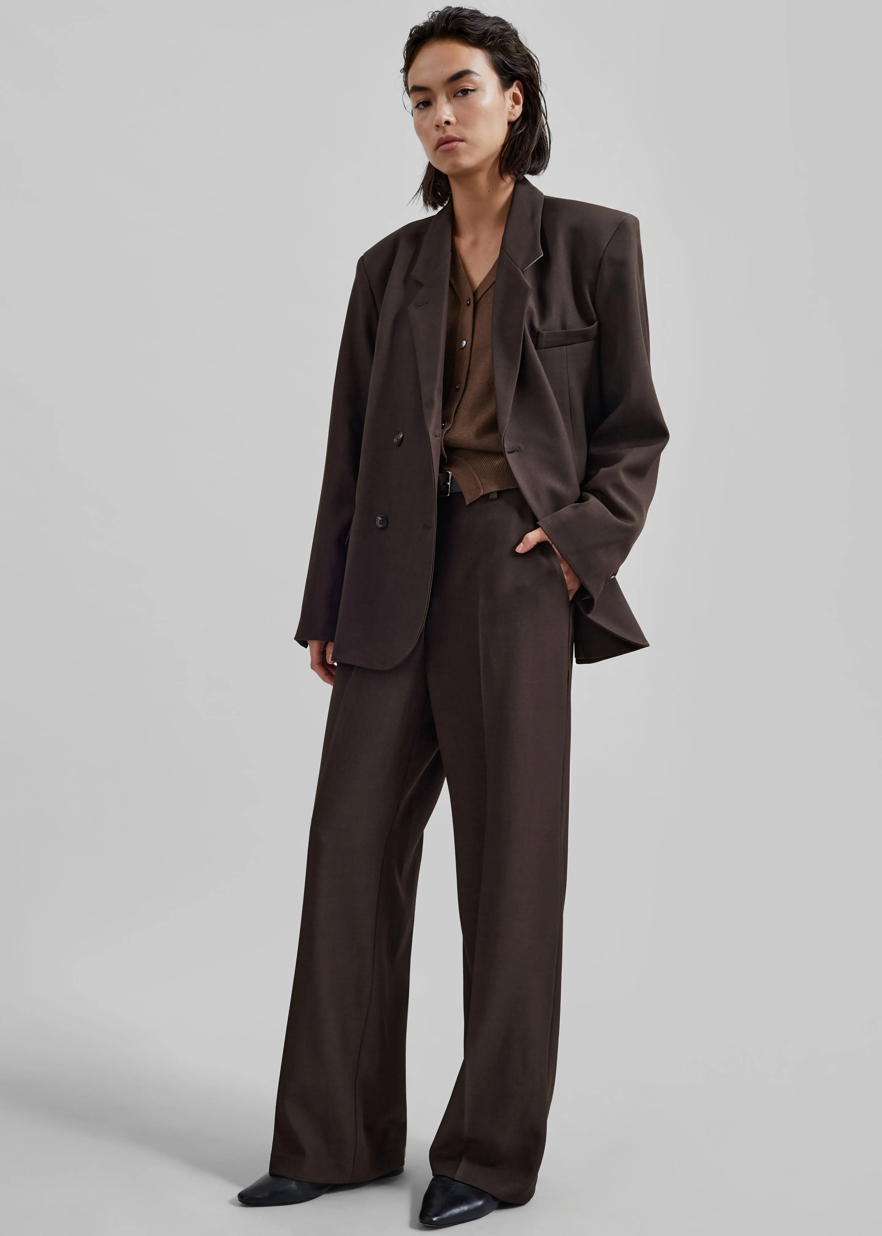Nisha Pintuck Trousers - Brown sold by Frankie Shop product image thumbnail 4