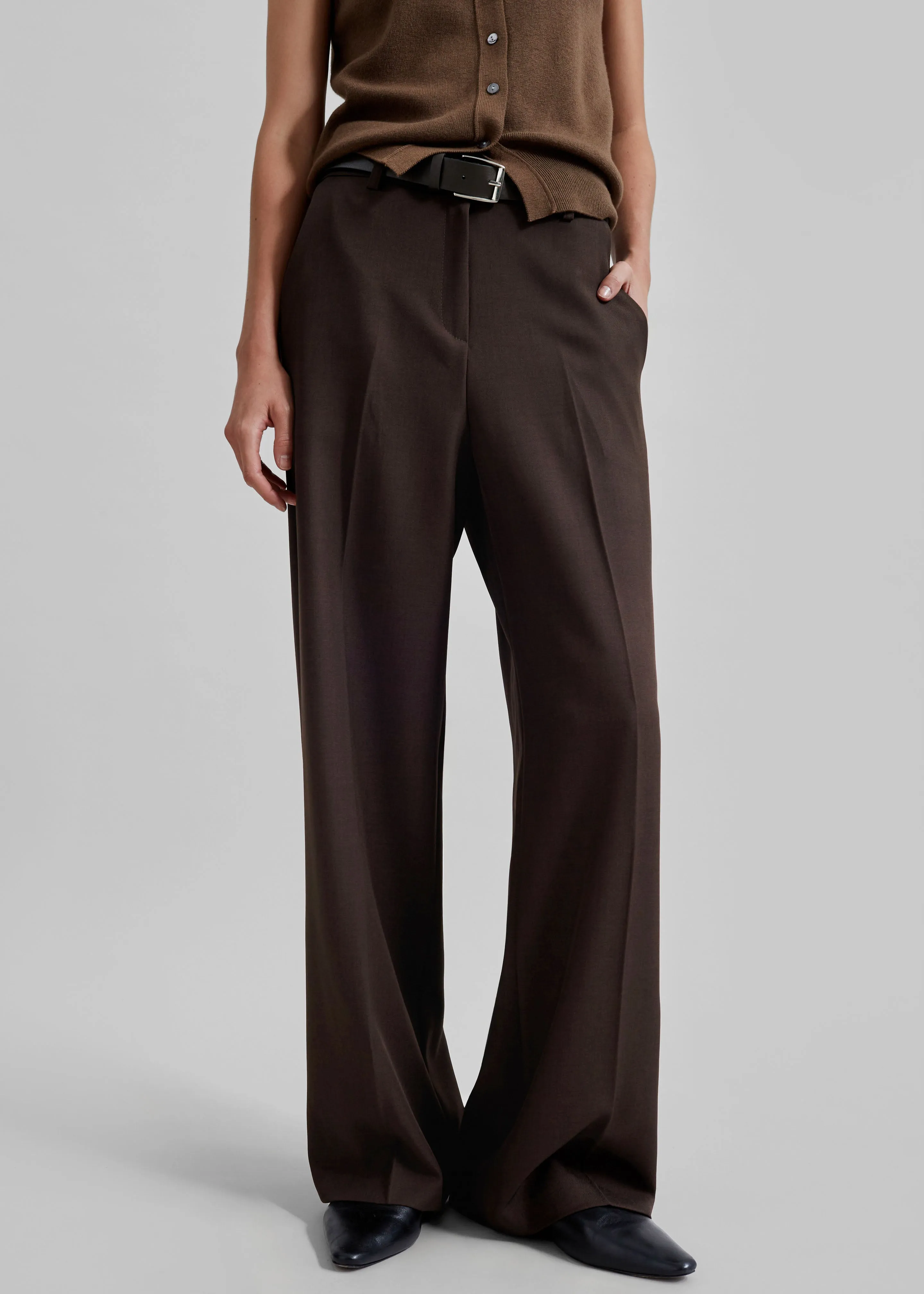 Nisha Pintuck Trousers - Brown sold by Frankie Shop product image thumbnail 2