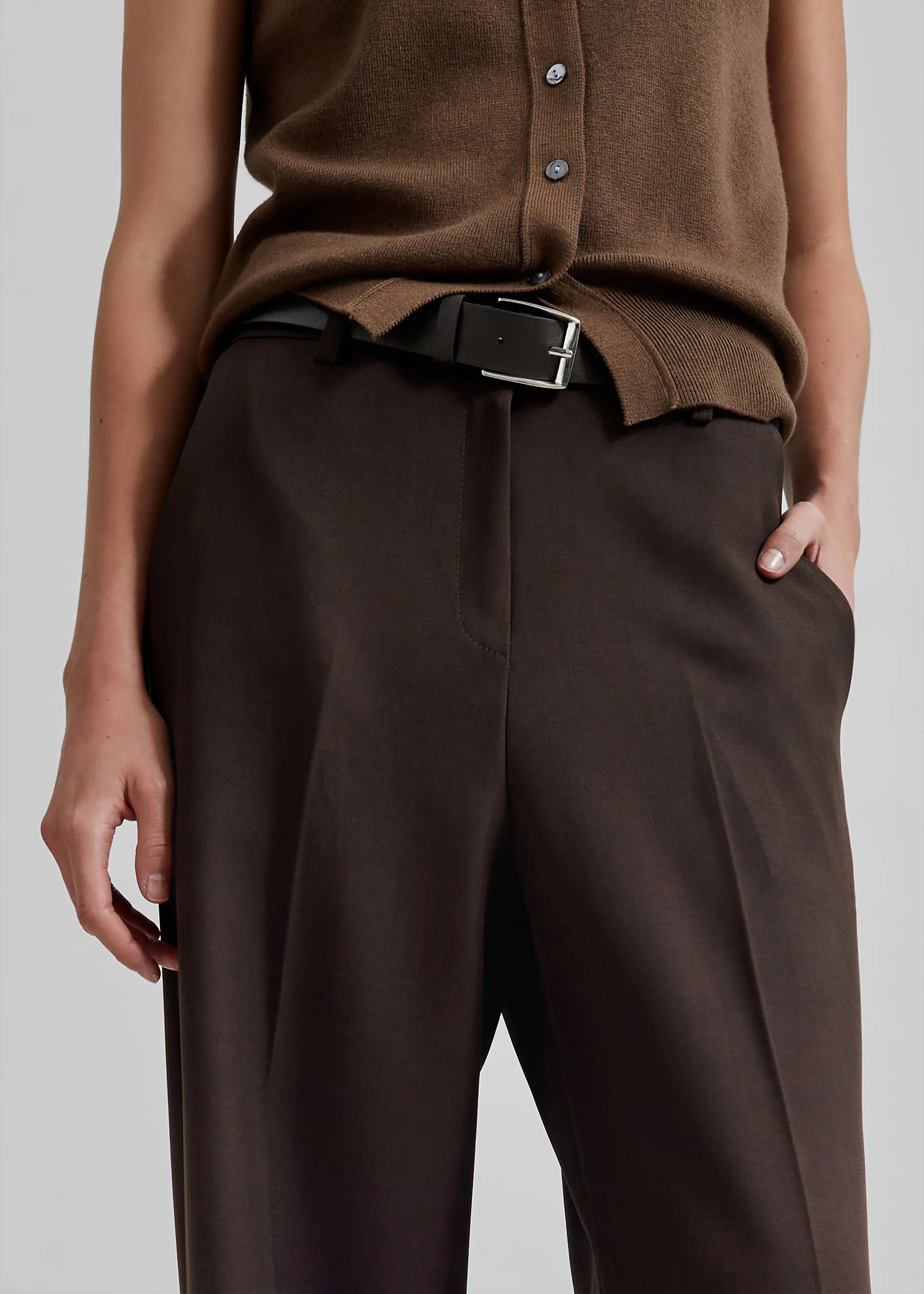 Nisha Pintuck Trousers - Brown sold by Frankie Shop product image thumbnail 3