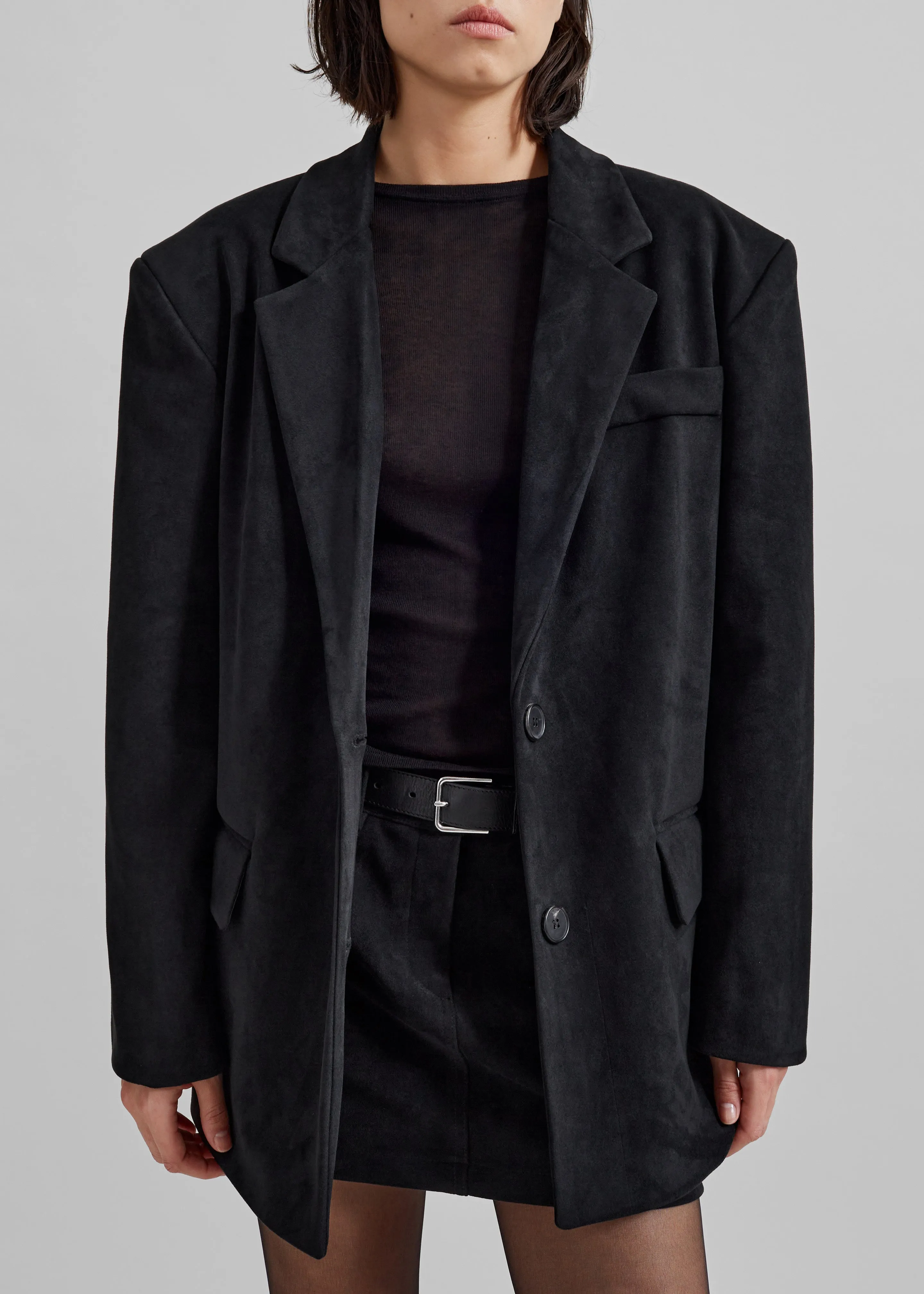 Peoria Faux Suede Blazer - Black sold by Frankie Shop product image thumbnail 5